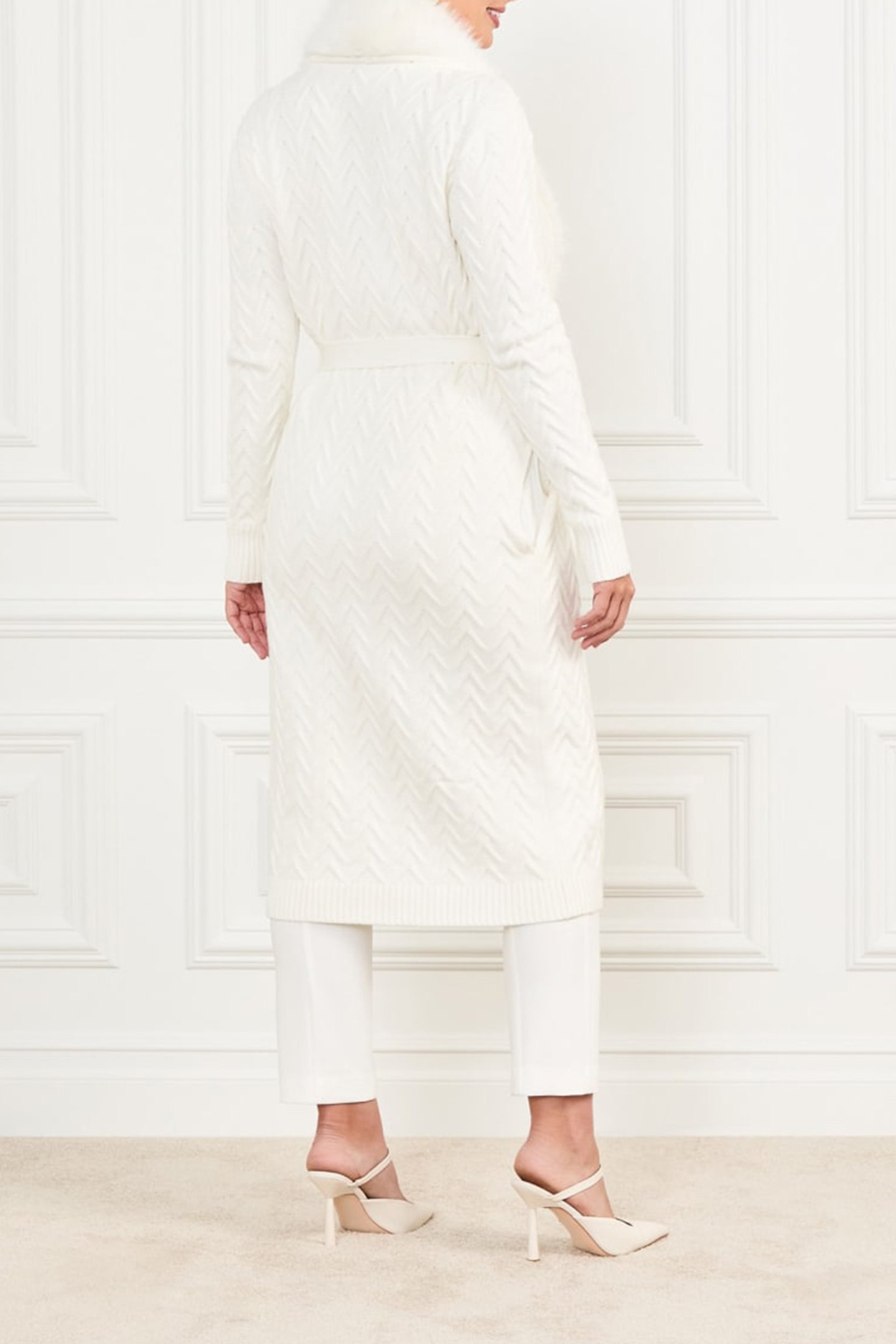 PAULA FAUX FUR LONG CARDI PALE PEARL 3