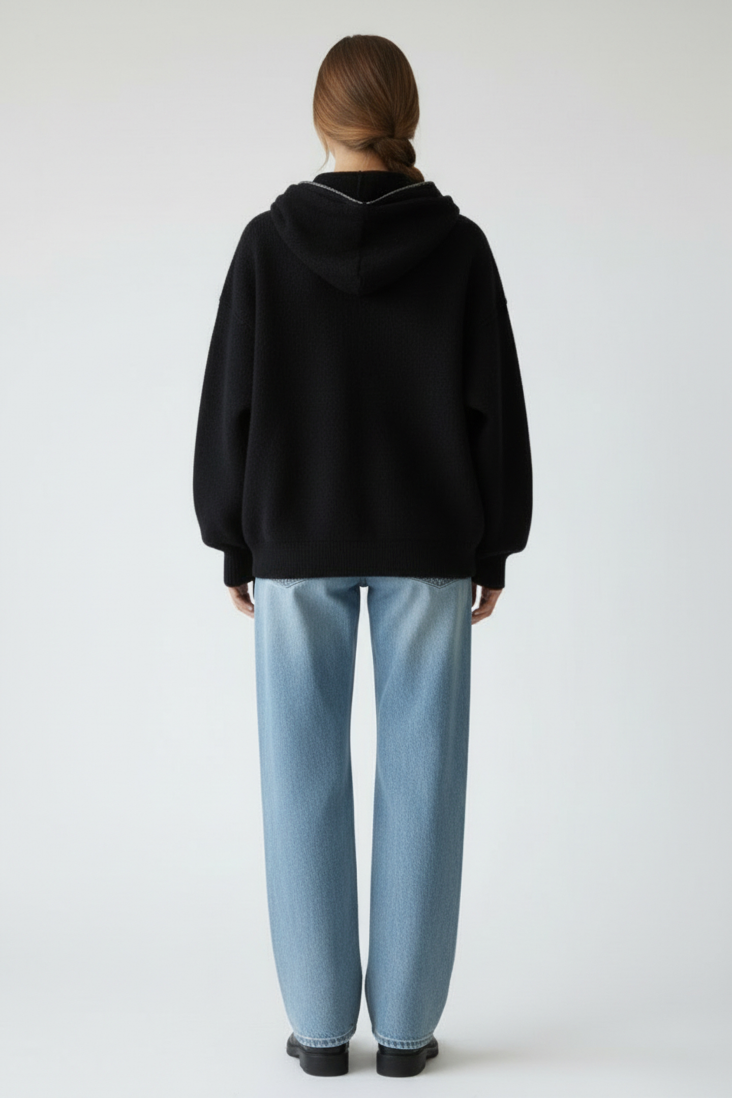 RICK OWENS – KNIT SWEATER GIMP HOODIE BLACK 3