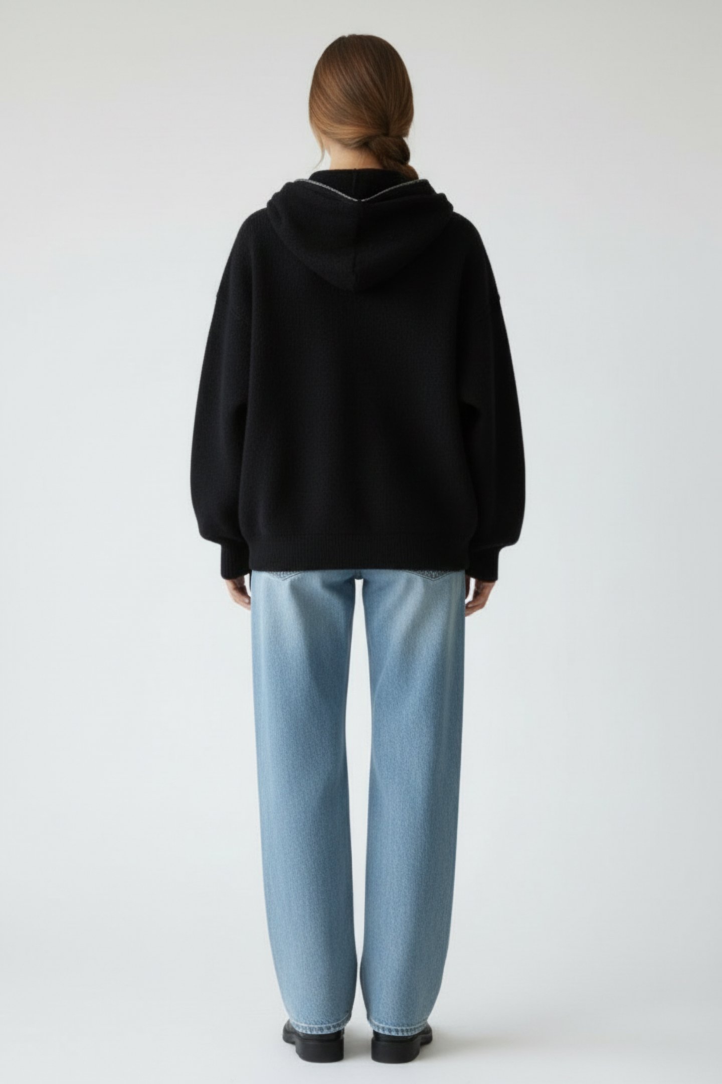RICK OWENS – KNIT SWEATER GIMP HOODIE BLACK 4