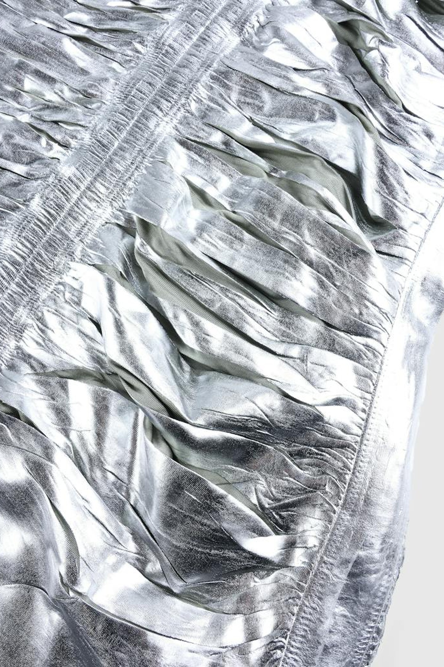 DIESEL – D-IAMANTE GATHERED MINI DRESS SILVER 5