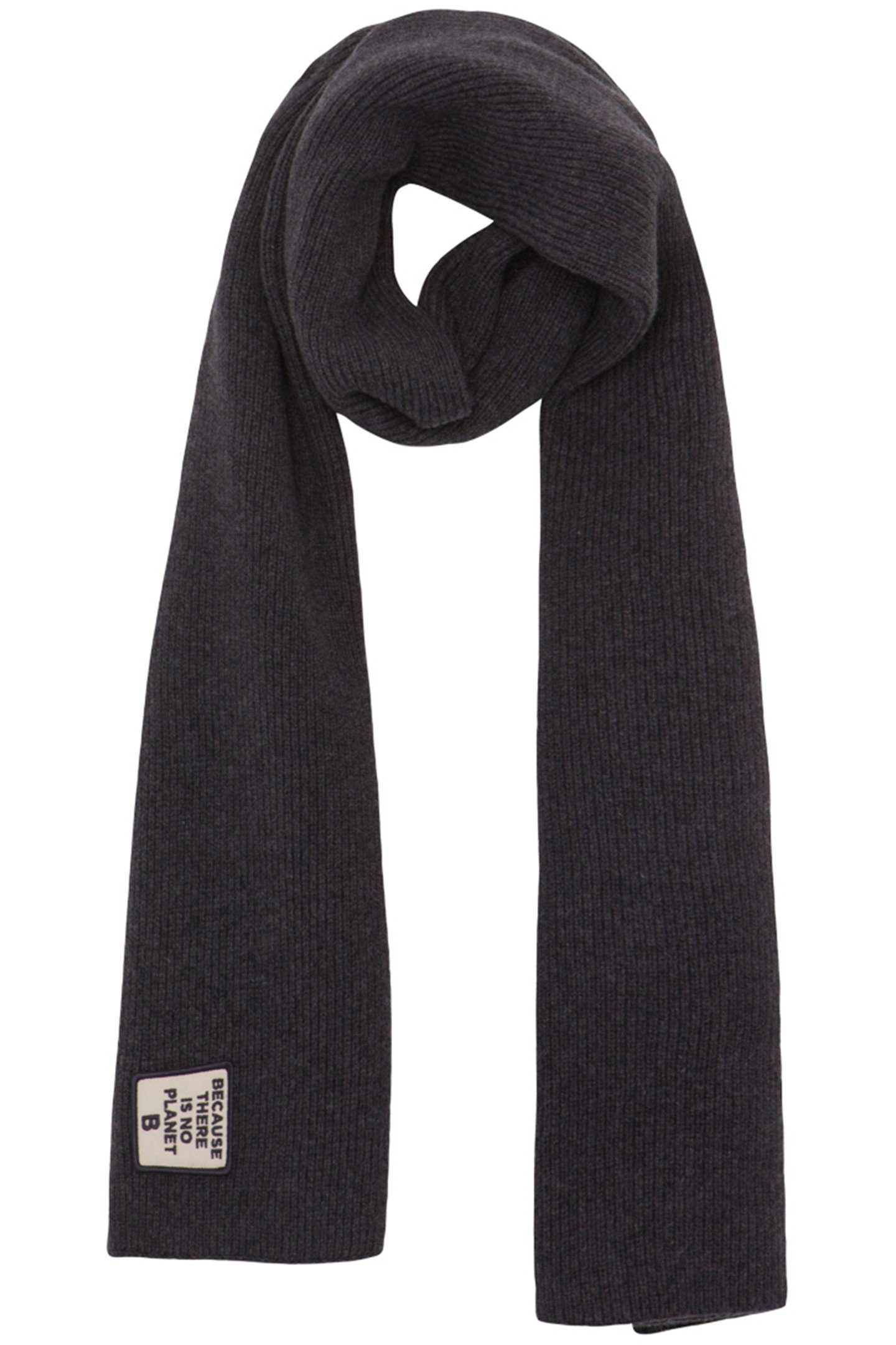 UNISEX PATCHALF BECAUSE SCARF DARK GREY MELANGE 1