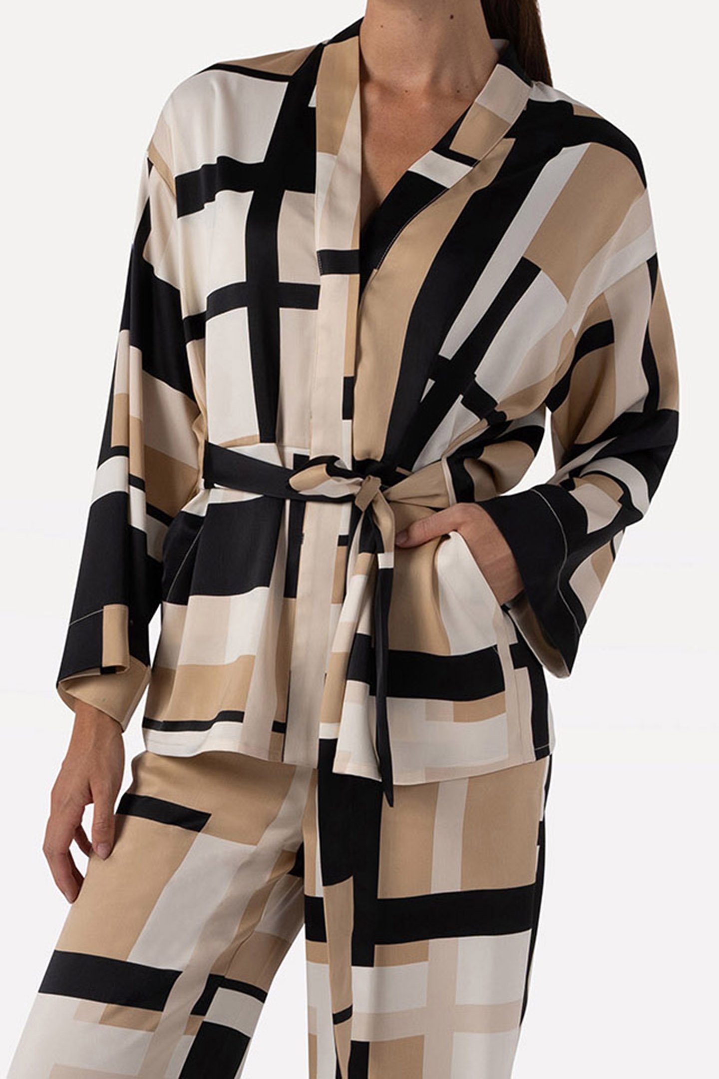 TIRRA BLAZER EGG WHITE BLOCK CHECK 1