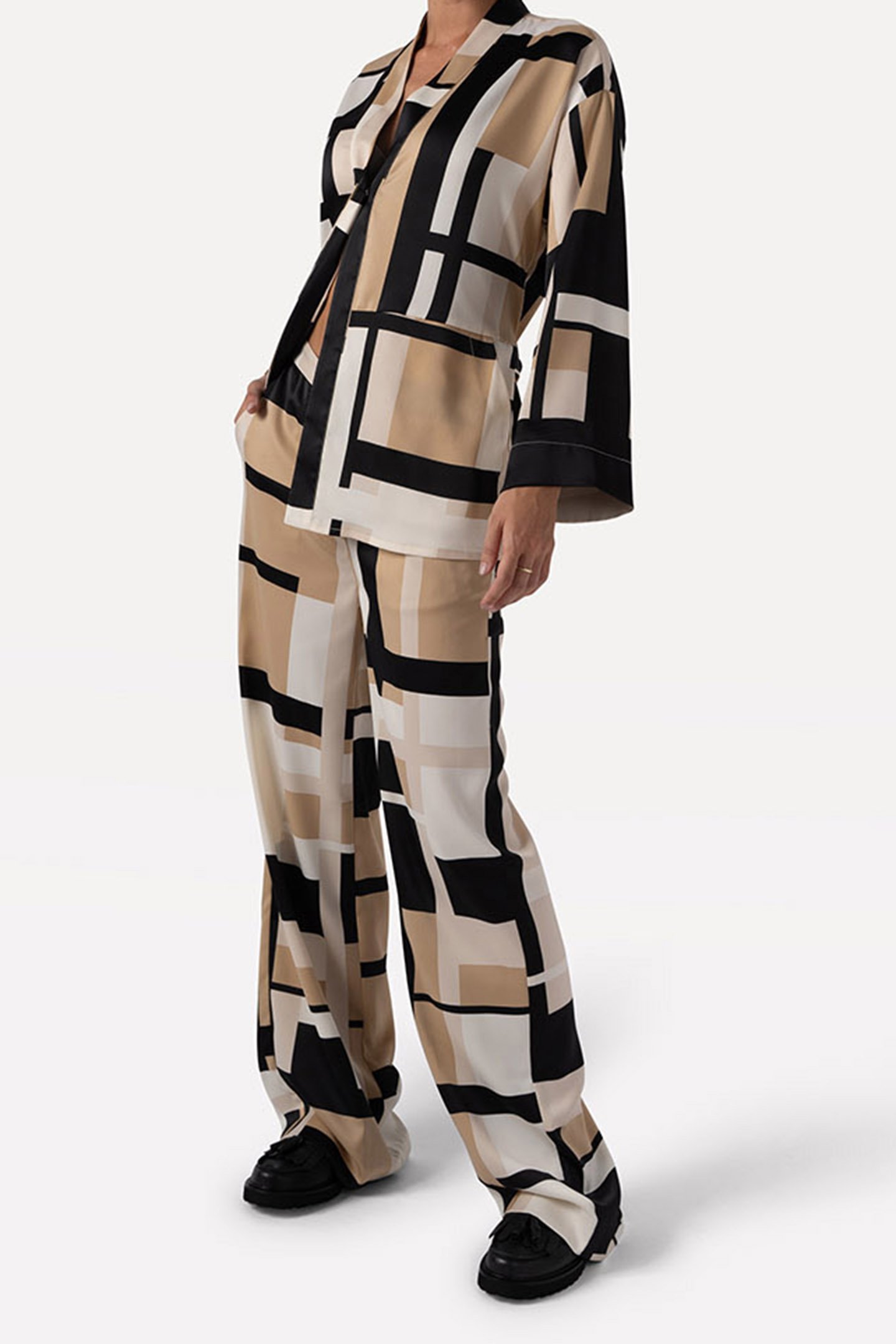 TIRRA BLAZER EGG WHITE BLOCK CHECK 2