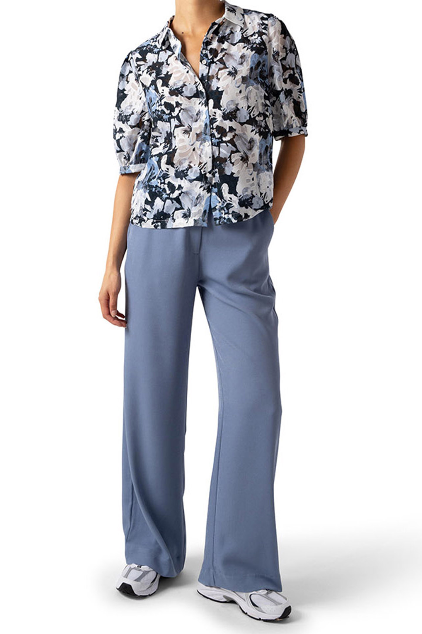 LIERRE SHIRT SHORT SLEEVE BLUE FLOWER 1