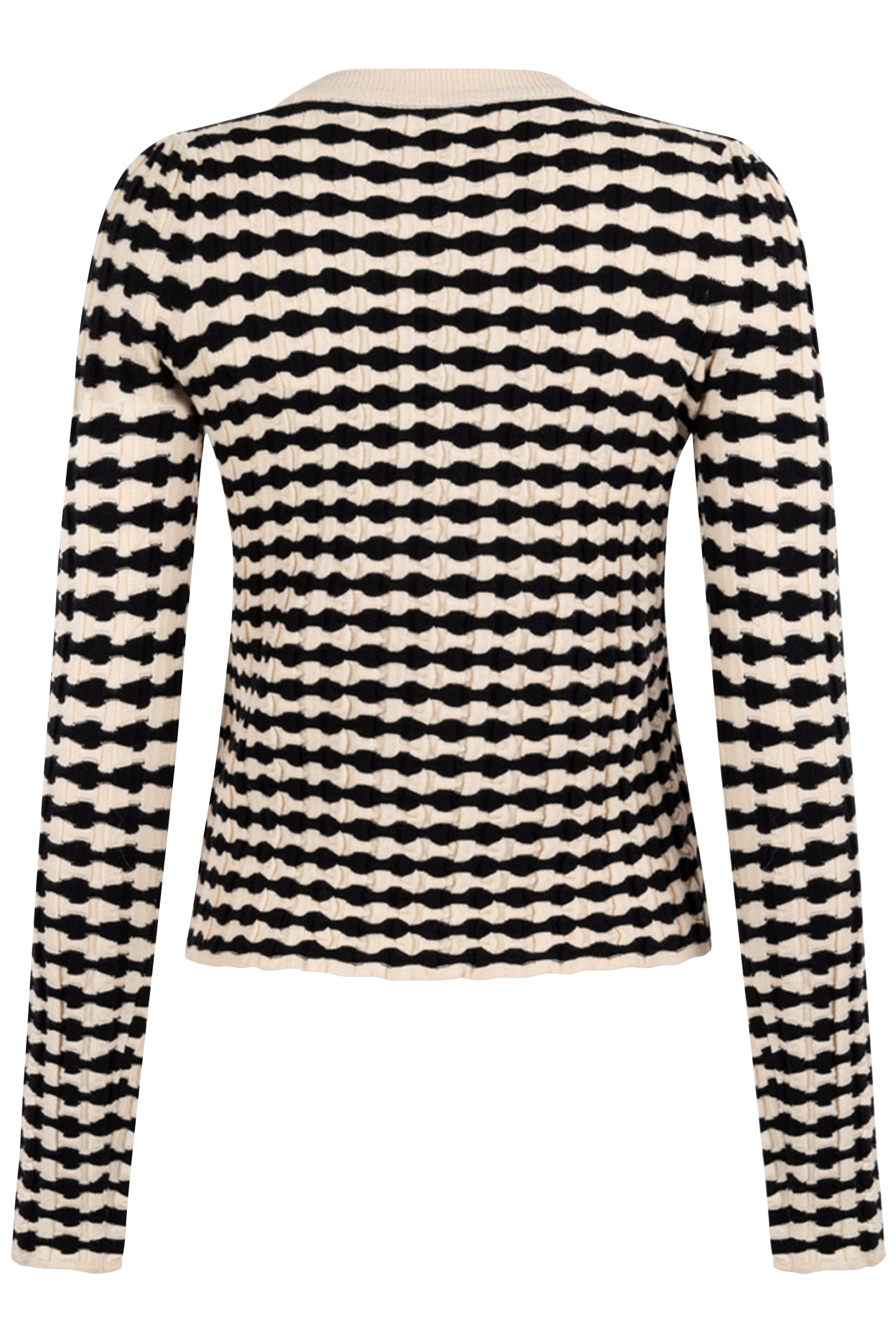 ASTER KNITTED PULL LONG SLEEVE BLACK PARCHMENT STRIPE 2