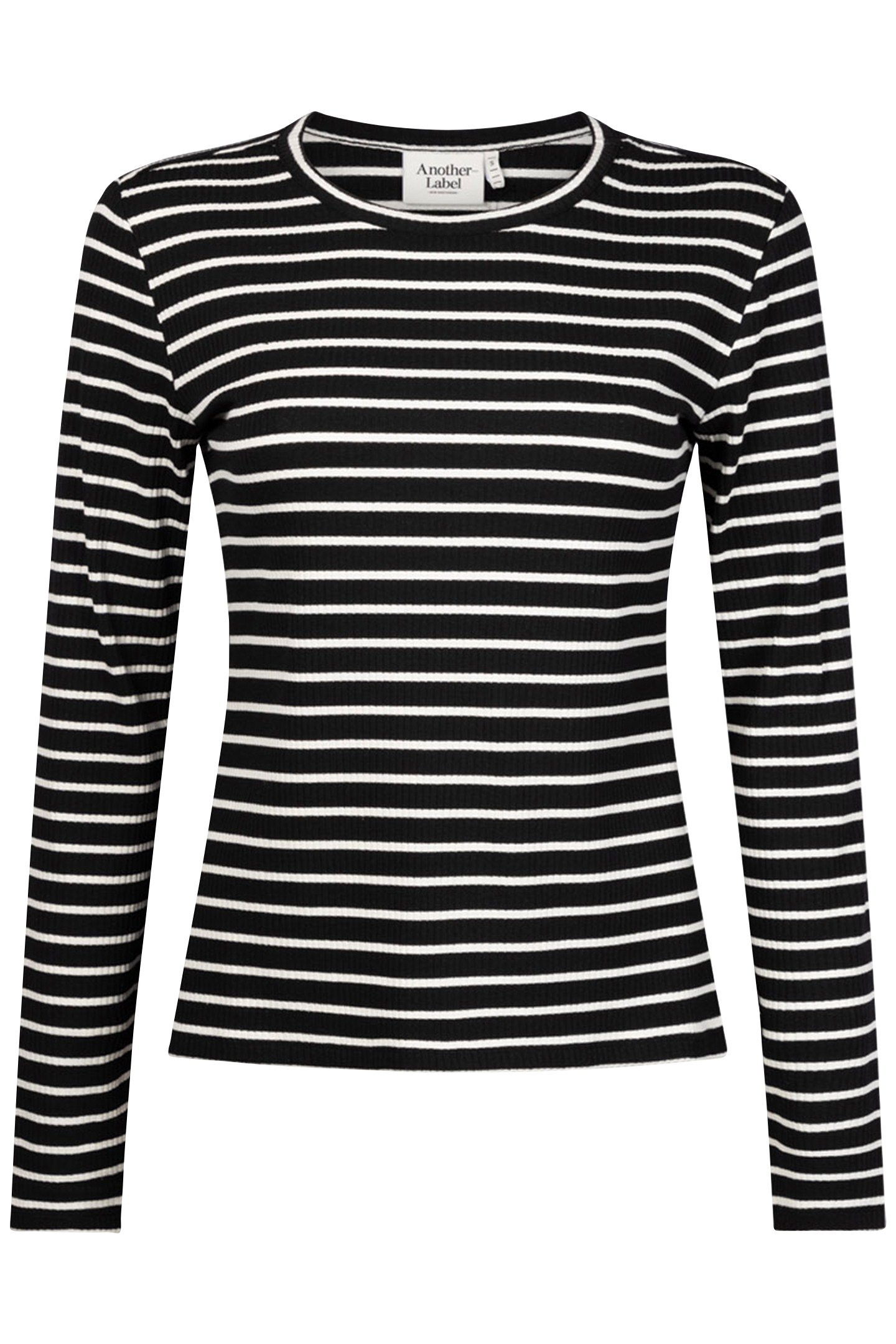 CAMERON T-SHIRT LONG SLEEVE BLACK WHITE STRIPE 1