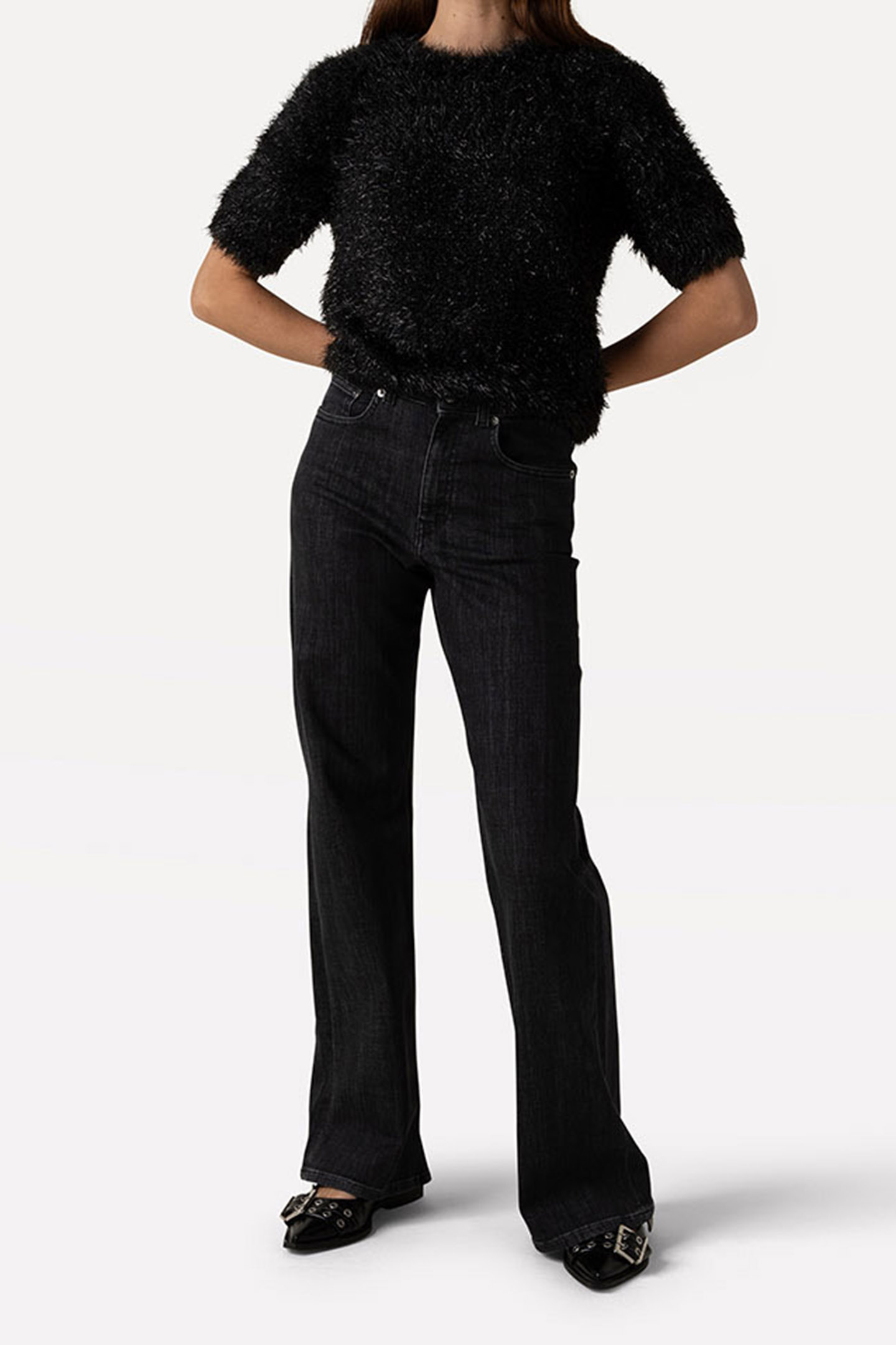 JACKY KNITTED PULL SHORT SLEEVE BLACK 1