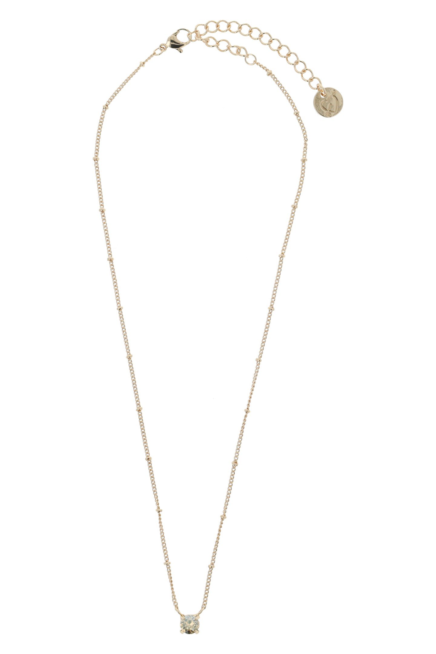 SOLITAIRE CRYSTAL NECKLACE GOLD 1