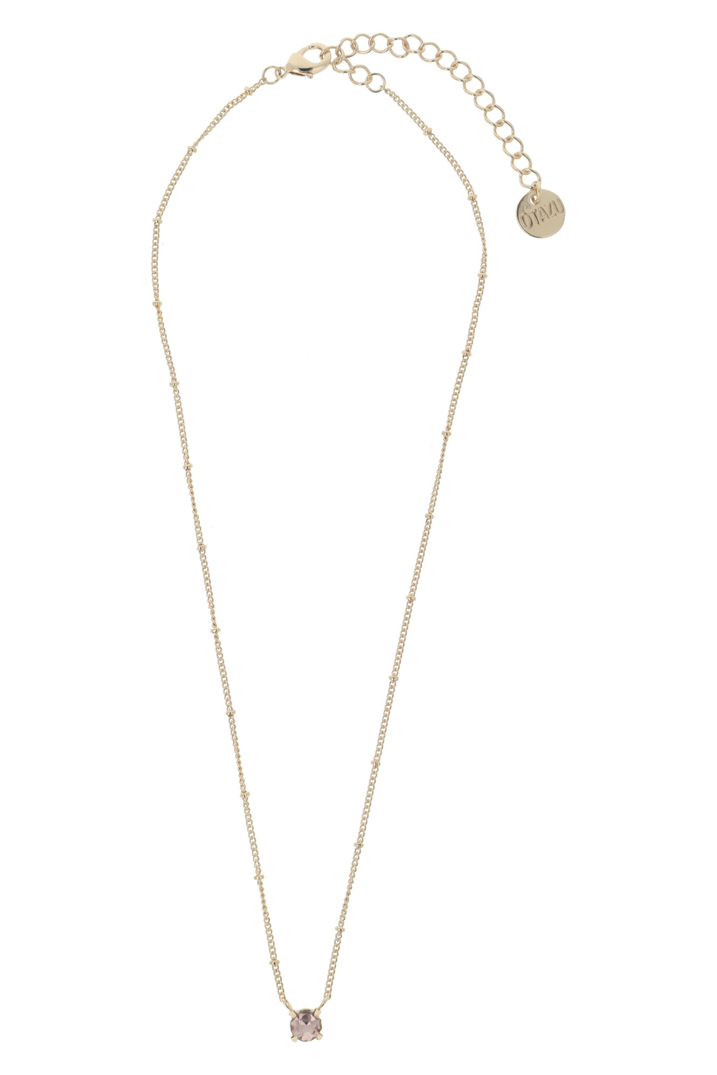 SOLITAIRE CRYSTAL NECKLACE BLUSH ROSE 1