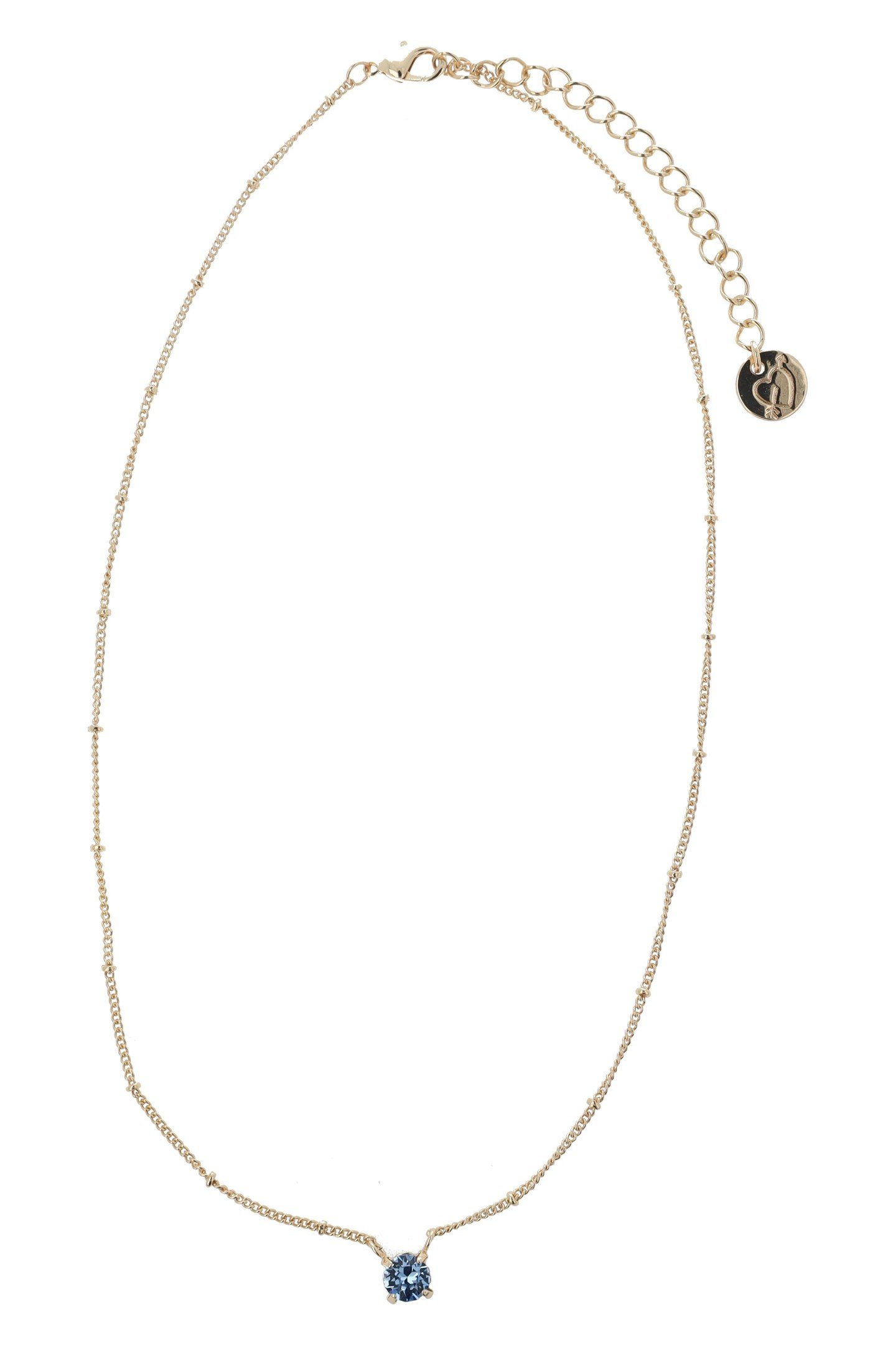 SOLITAIRE CRYSTAL NECKLACE LIGHT SAPPHIRE 1