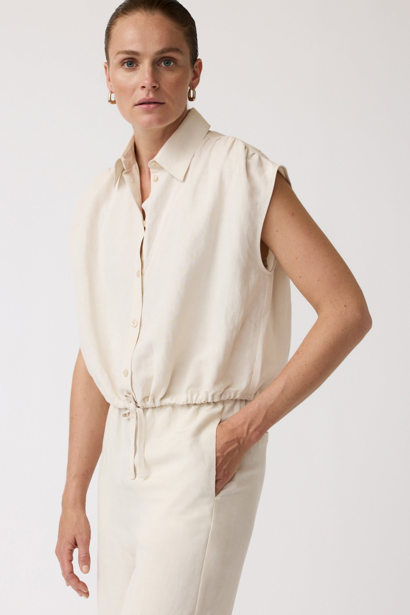 FLORA BLOUSE OATMEAL 1