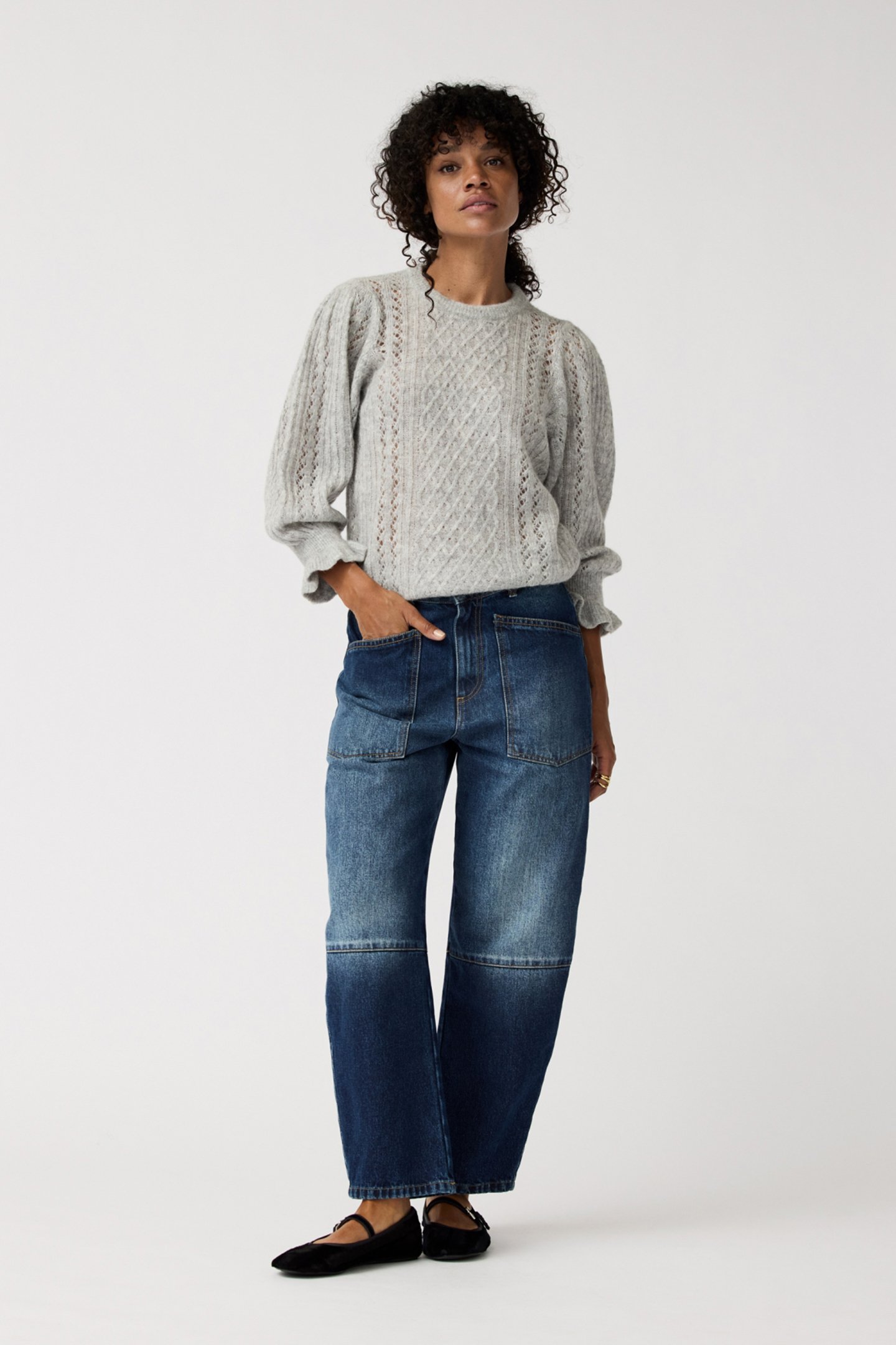 ANNA PULLOVER LIGHT GREY MELANGE 1