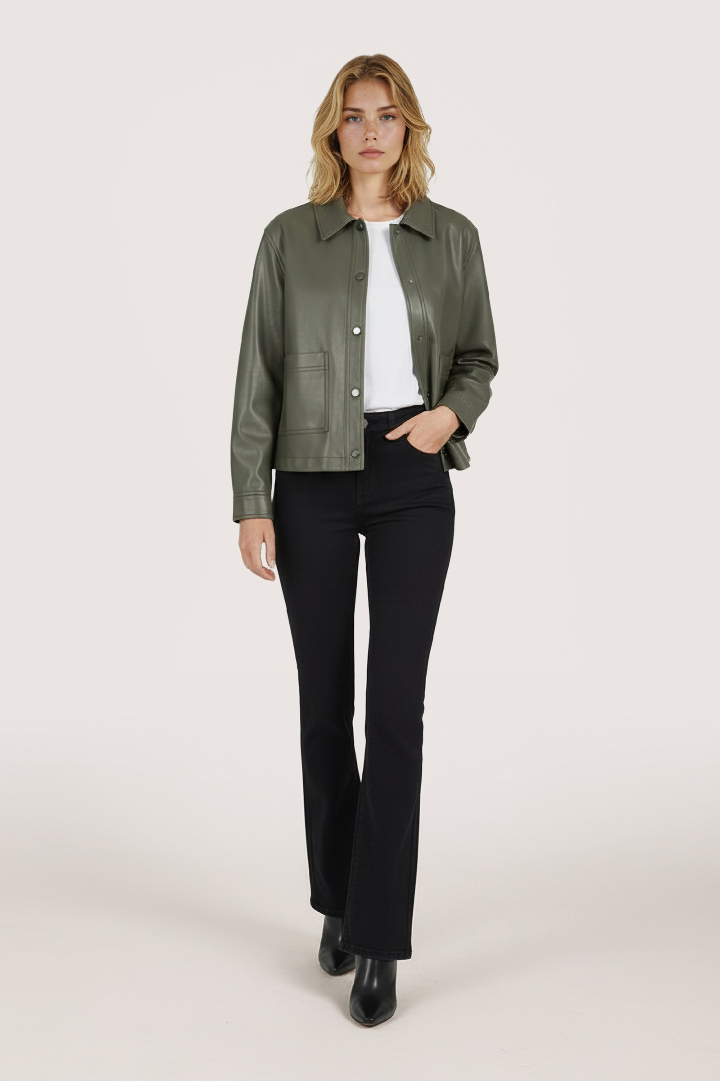 JACKET SHIRT PU LEAF GREEN 2