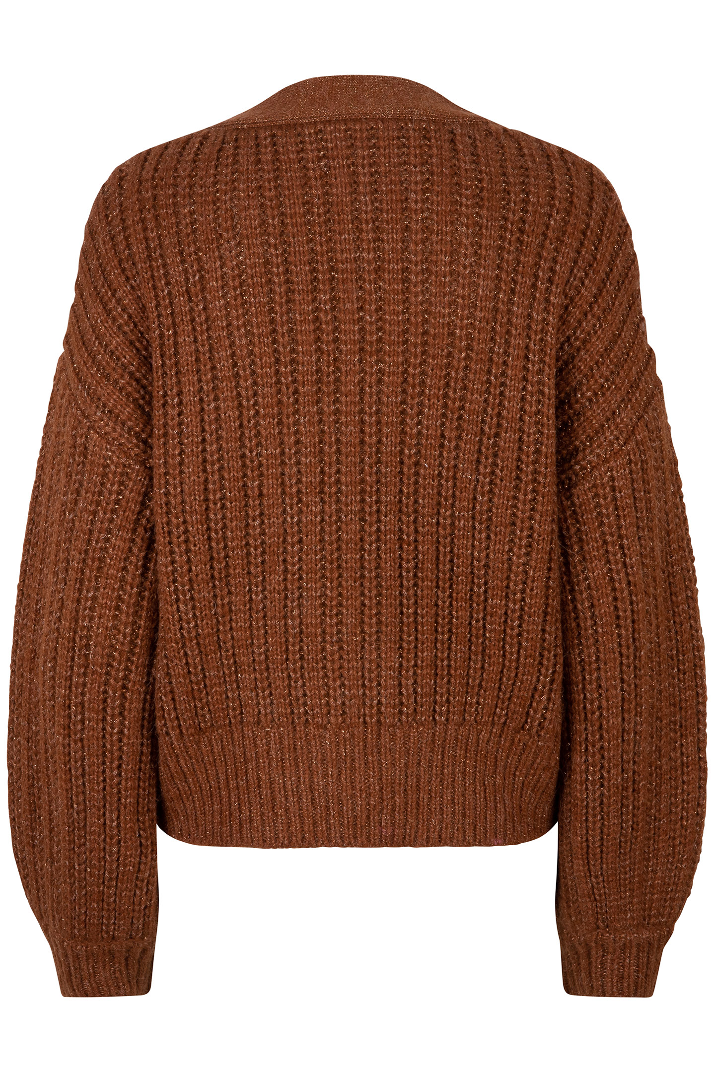 CARDIGAN CHUNKY KNIT LUREX BROWN 4