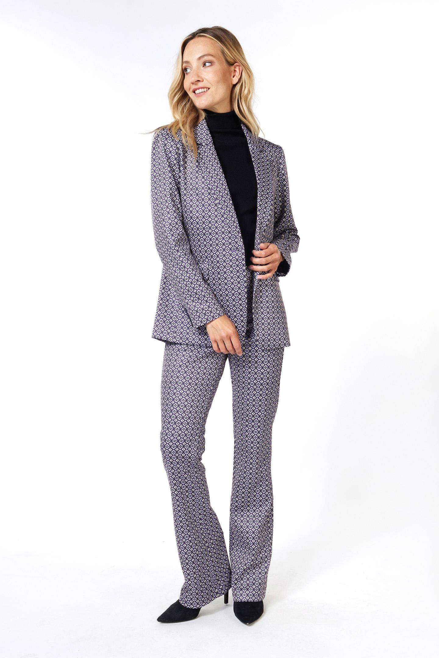 TROUSERS FLAIR GRAPHIC EARTH PRINT 3