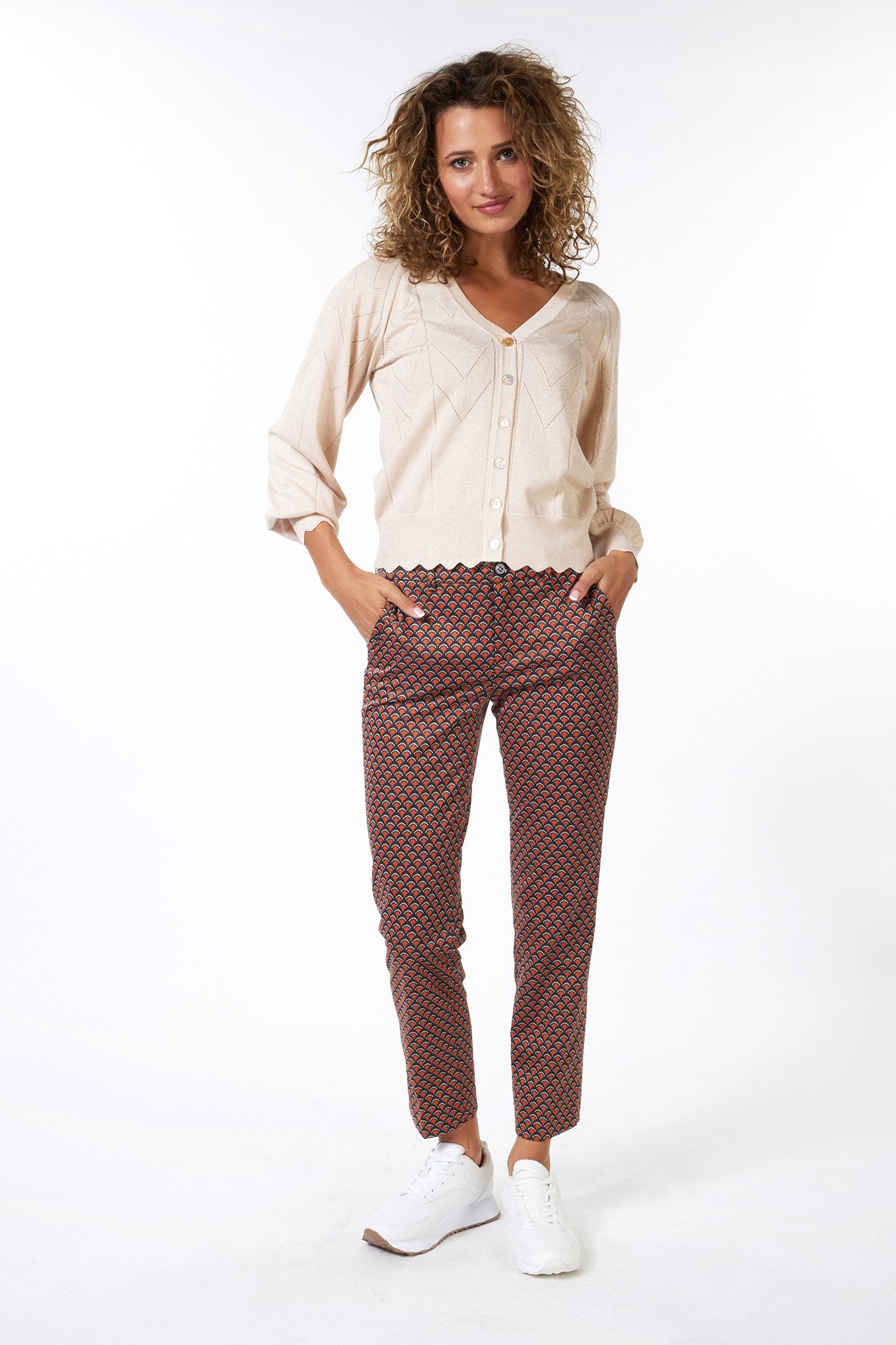 TROUSERS CHINO SCALLOPED PRINT PRINT 3