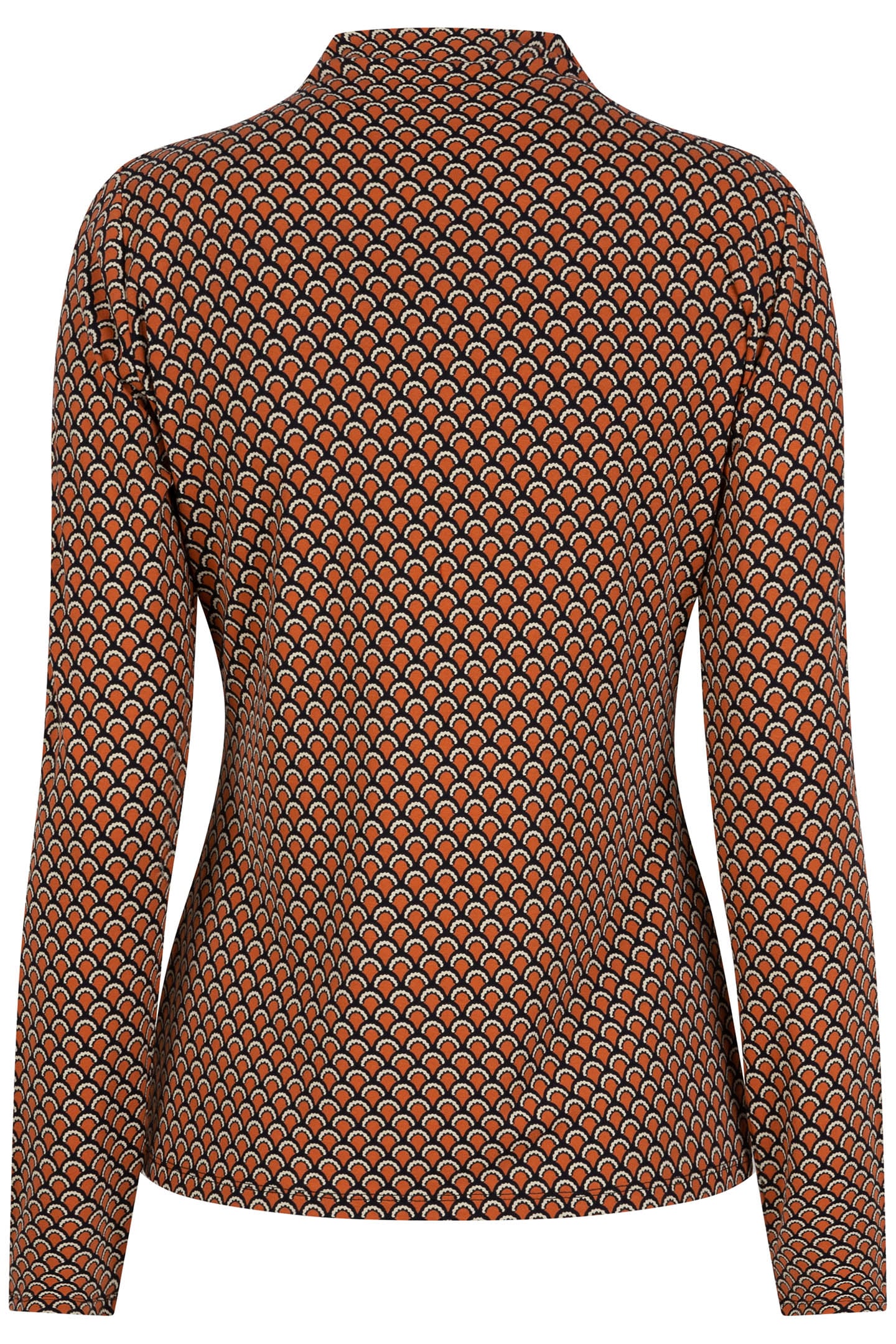 TOP SMOCKED NECKLINE SCALLOPED SJ PRINT 6