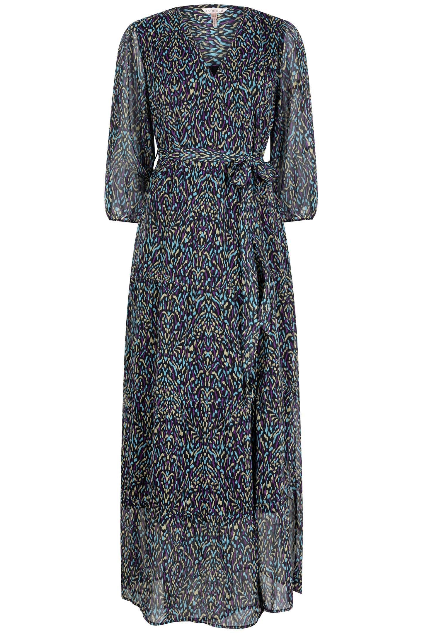 DRESS LAYERED WRAP OVER MAGICAL EARTH PRINT 7