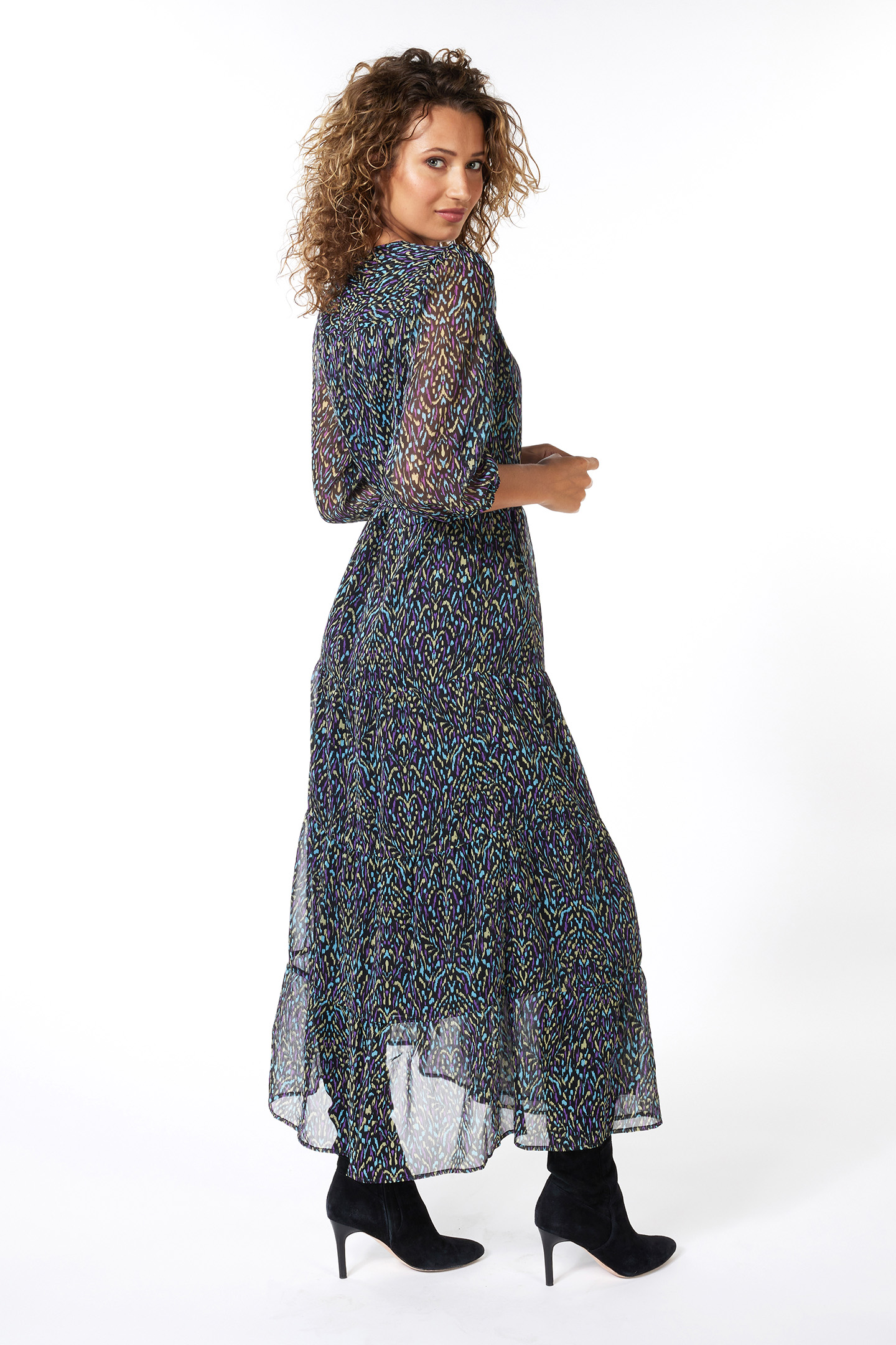 DRESS LAYERED WRAP OVER MAGICAL EARTH PRINT 5