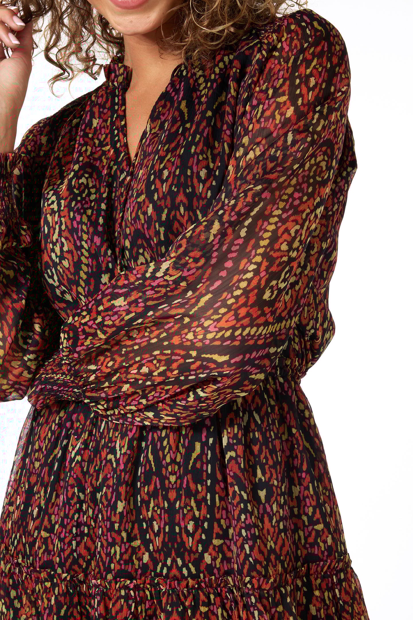 DRESS SHORT CHIFFON REWILDING PRINT 8