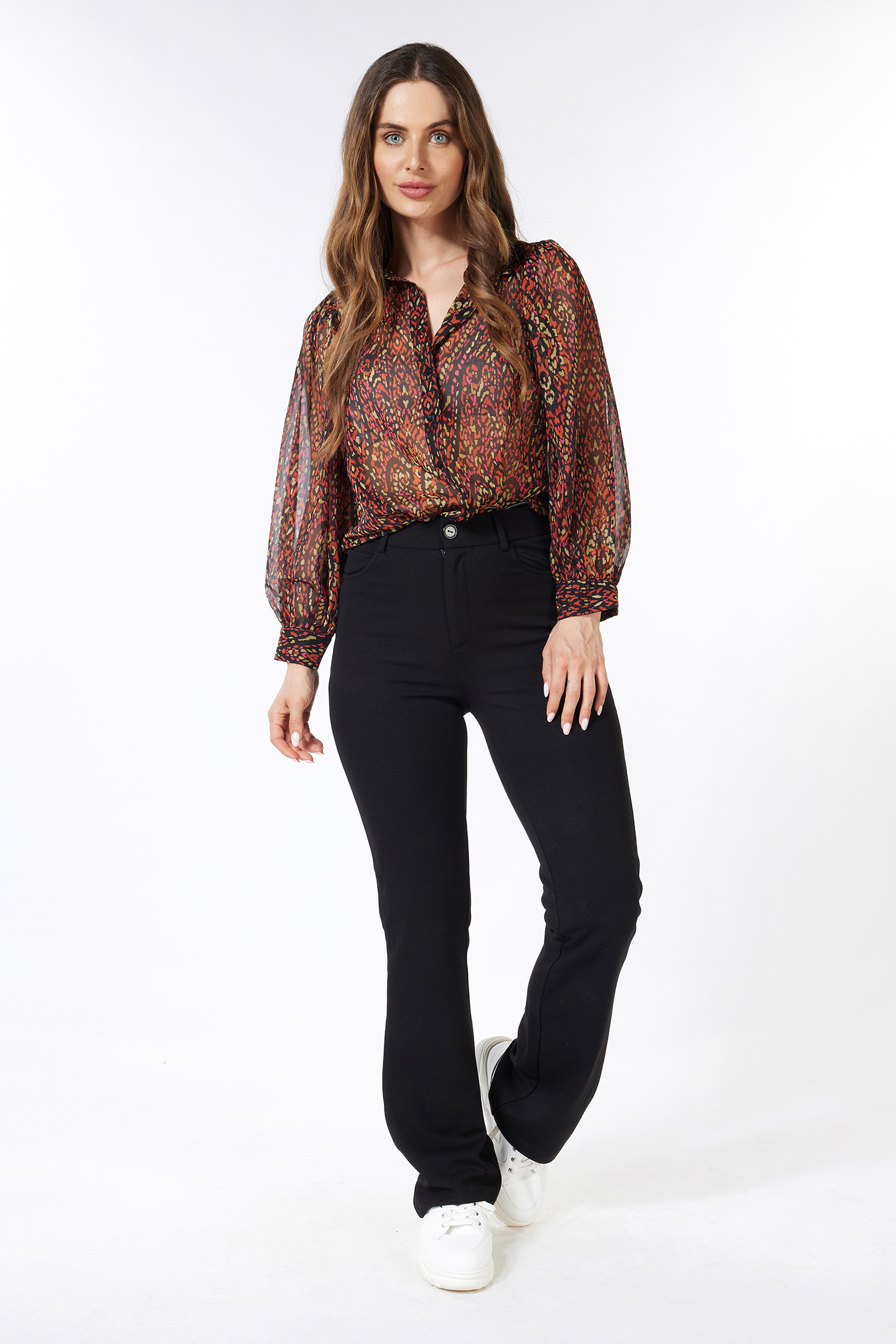 BLOUSE PUFF SLVE CHIFFON REWILDING PRINT 2