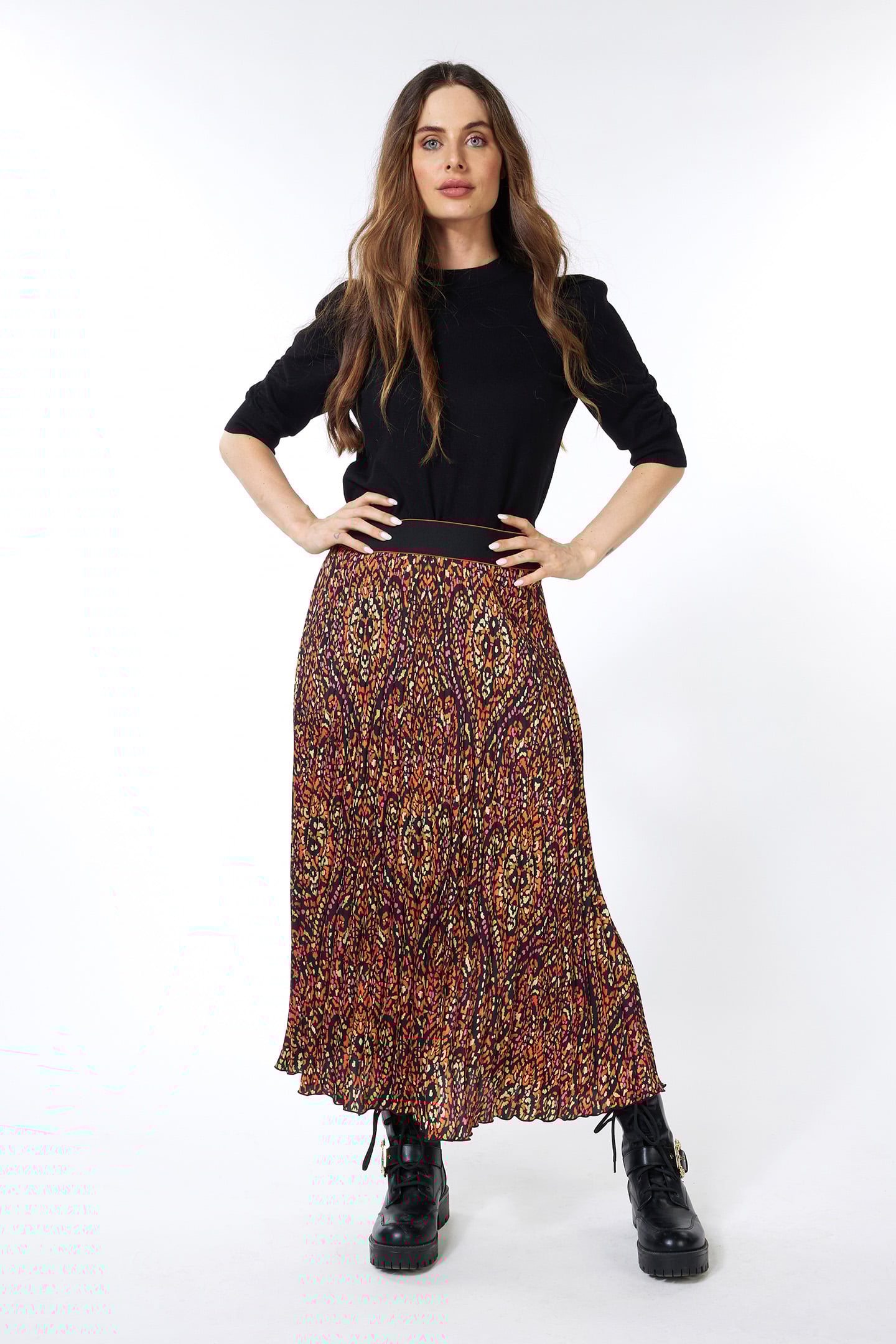 SKIRT PLISSE SATEEN REWILDING PRINT 2