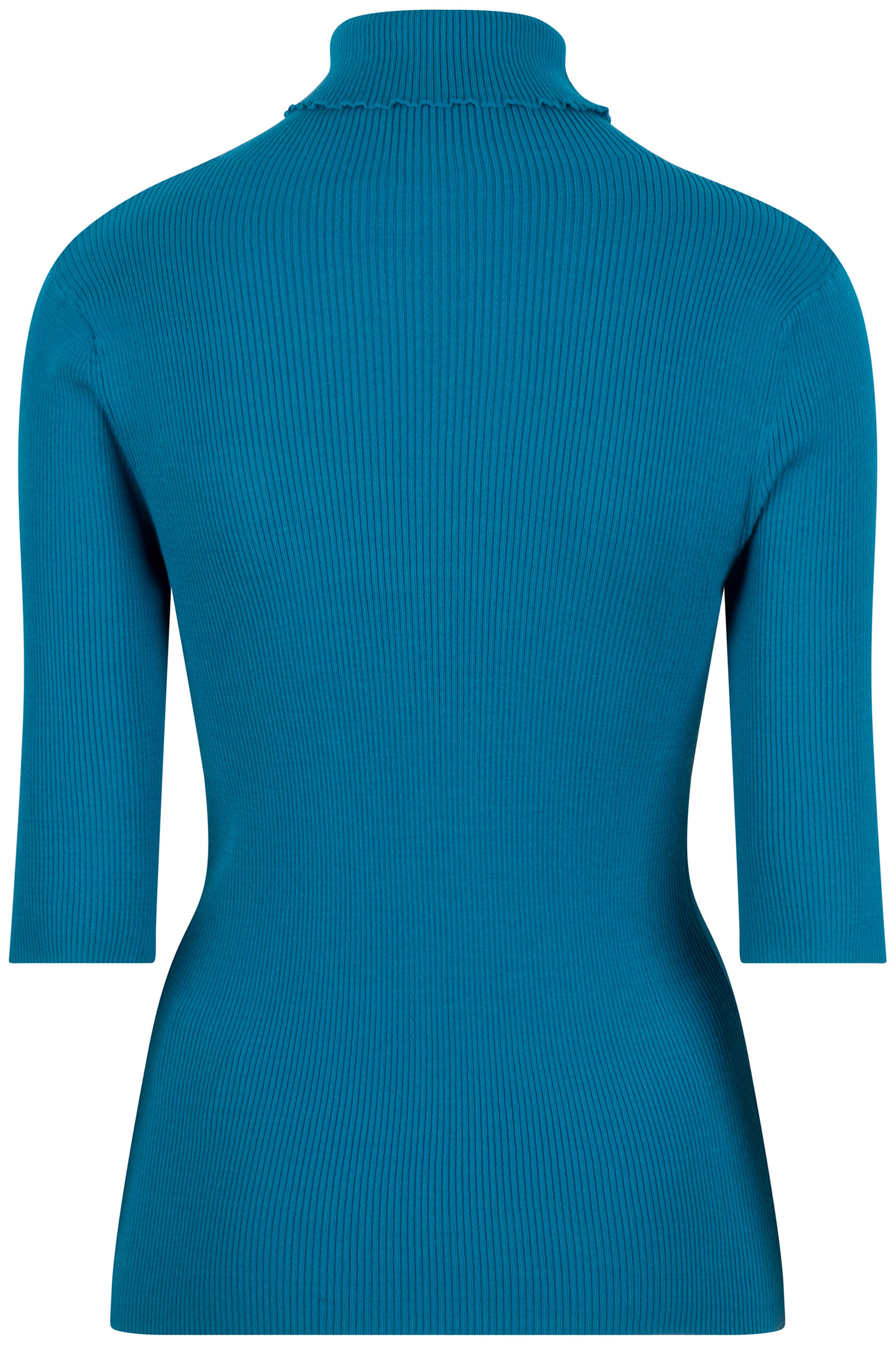 TOP SHORT SLVE OPEN RIB COL PETROL 4