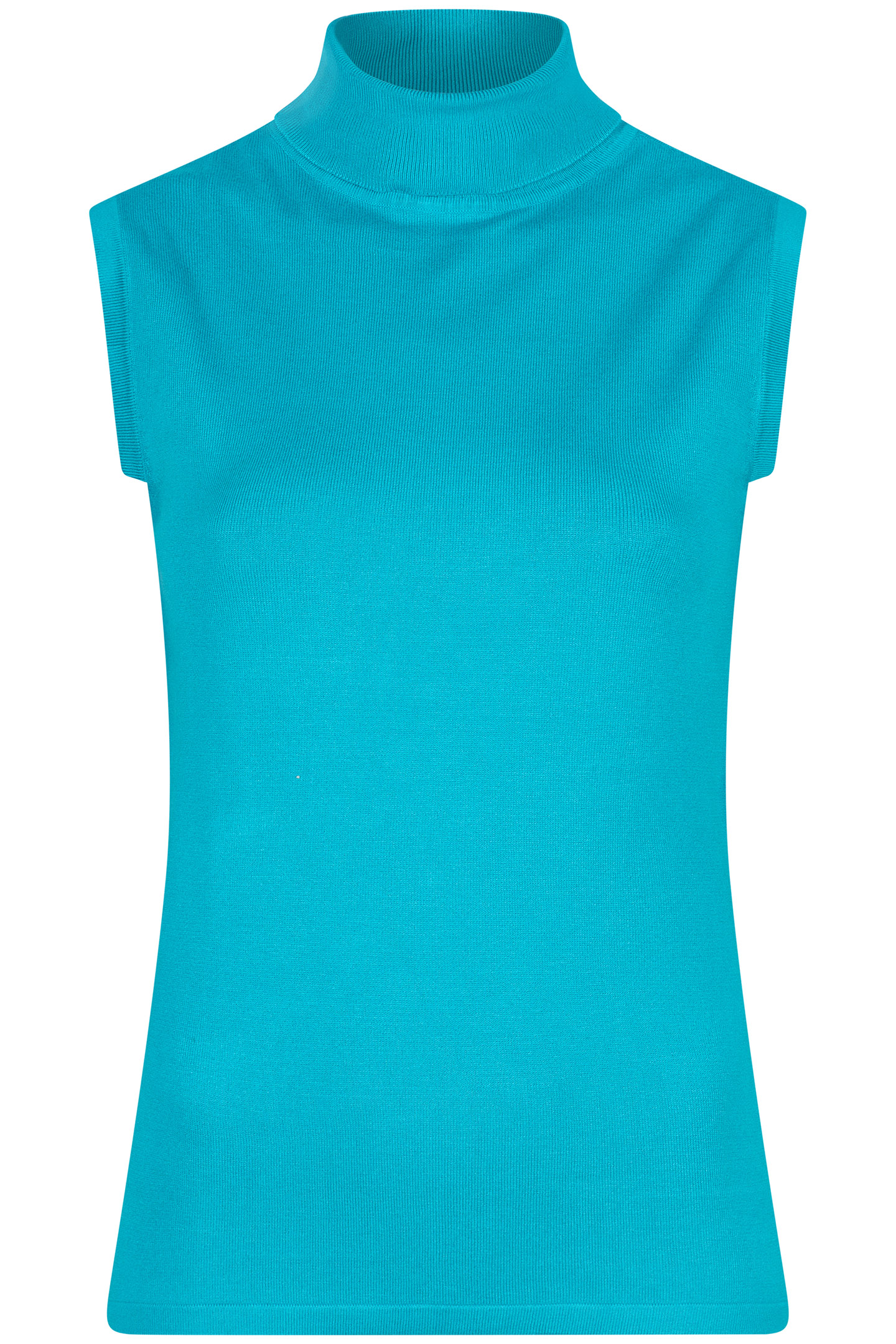 TOP SLVLSS RIBBED COL BASIC KNIT PEACOCK BLUE 6