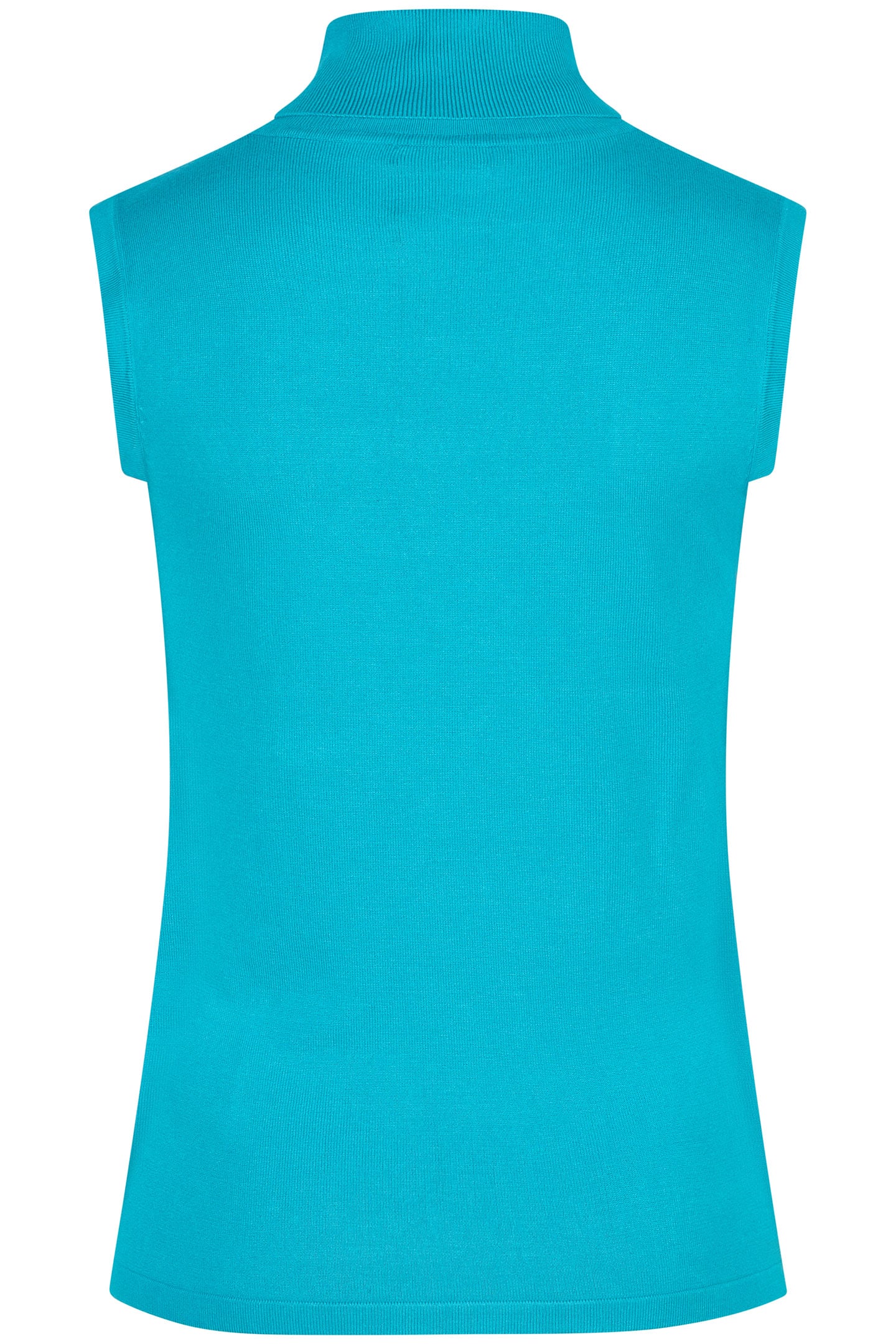 TOP SLVLSS RIBBED COL BASIC KNIT PEACOCK BLUE 7