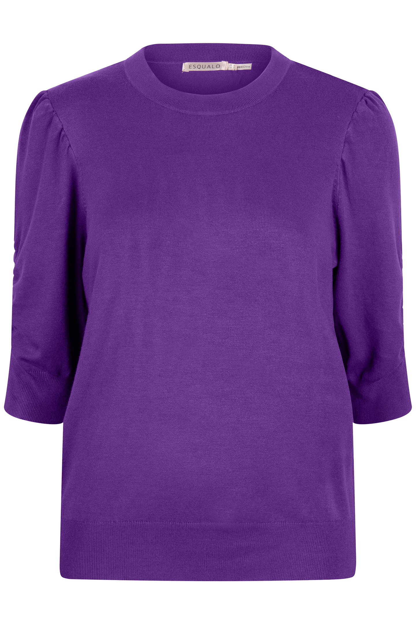 SWEATER SHORT PUFF SLV BASIC KNIT DEEP LAVENDER 3