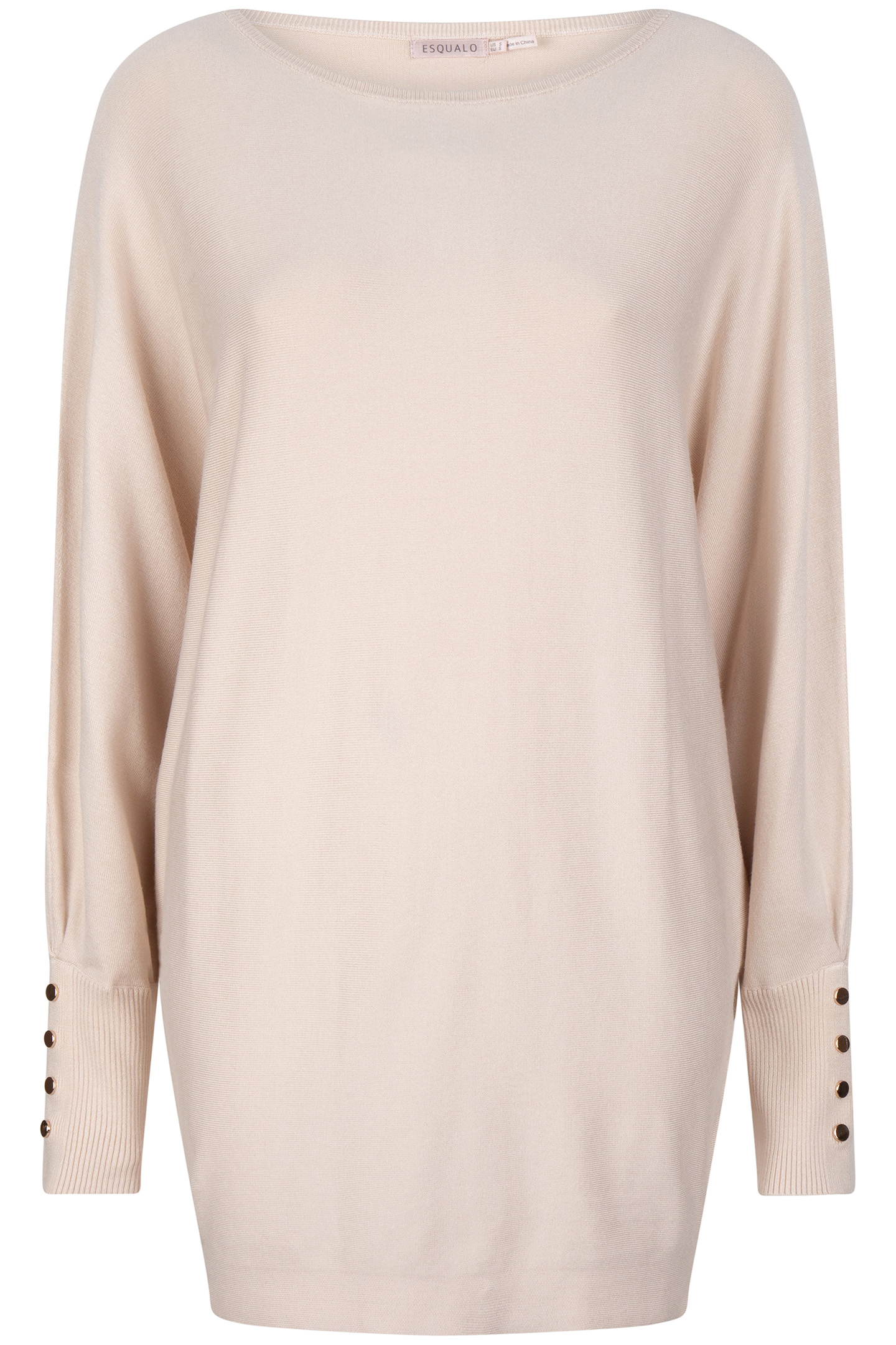 SWEATER BATWING BUTTONED CUFF LIGHT SAND 6