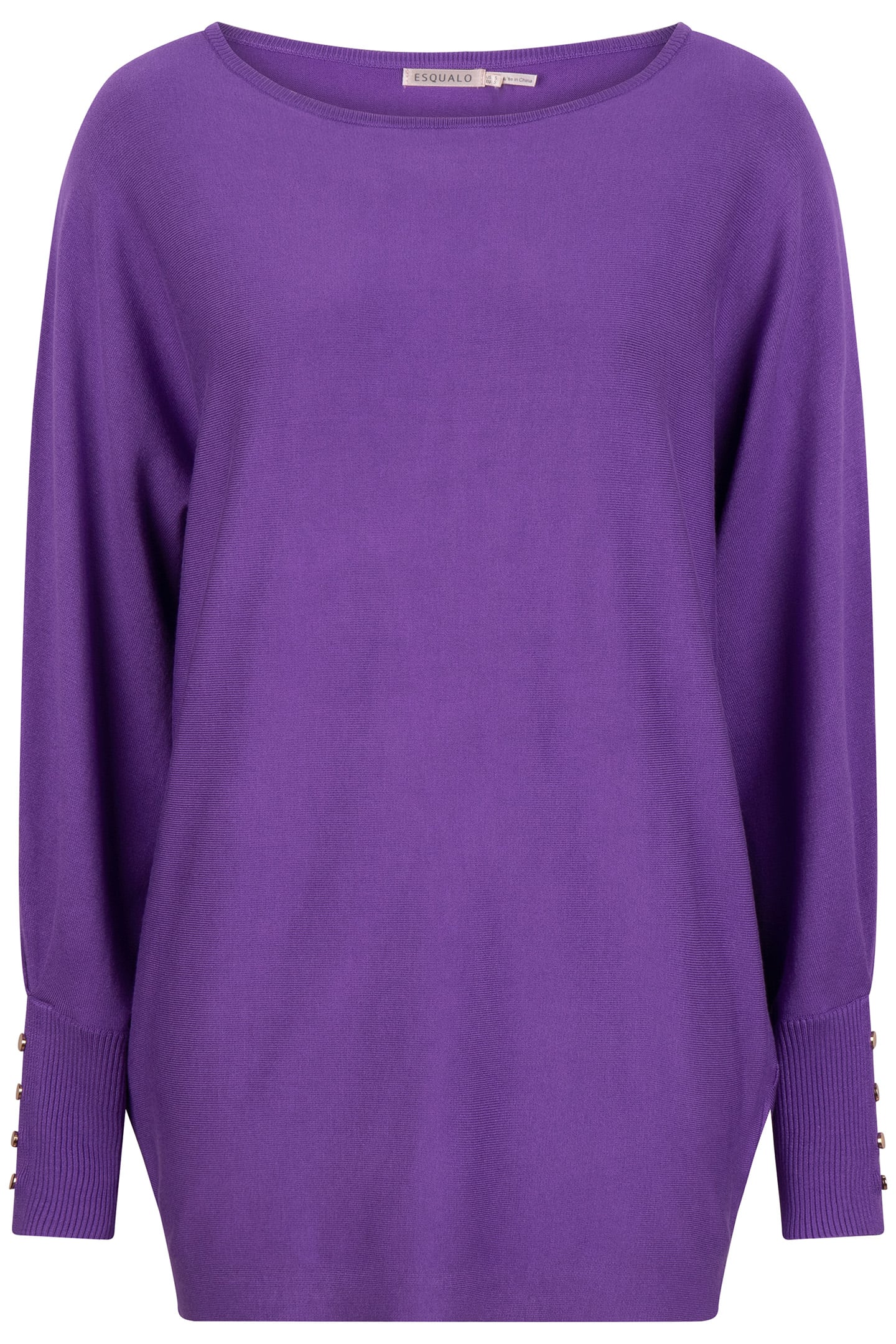 SWEATER BATWING BUTTONED CUFF DEEP LAVENDER 5