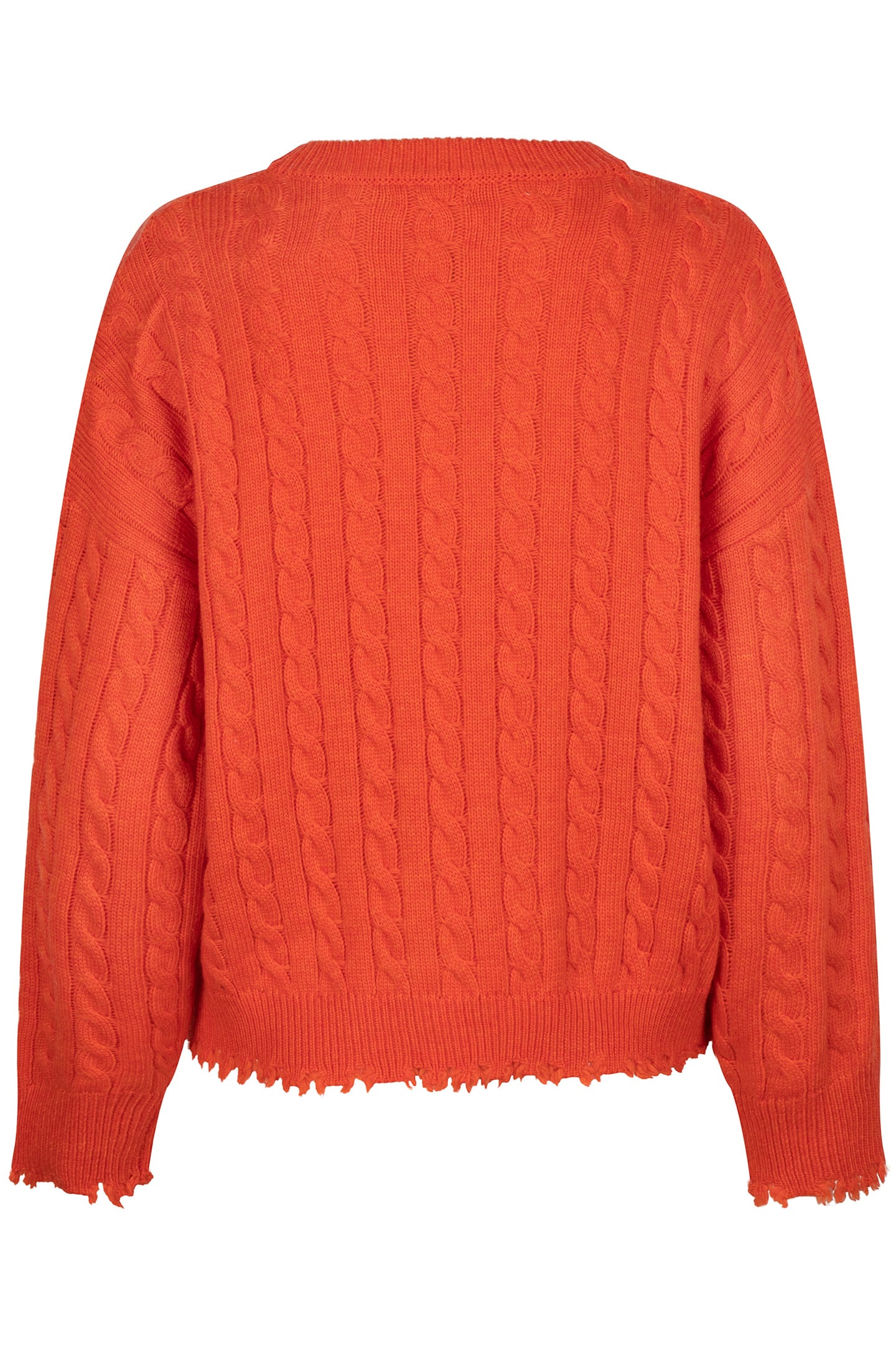 SWEATER CABLES RAW EDGE ORANGE 6