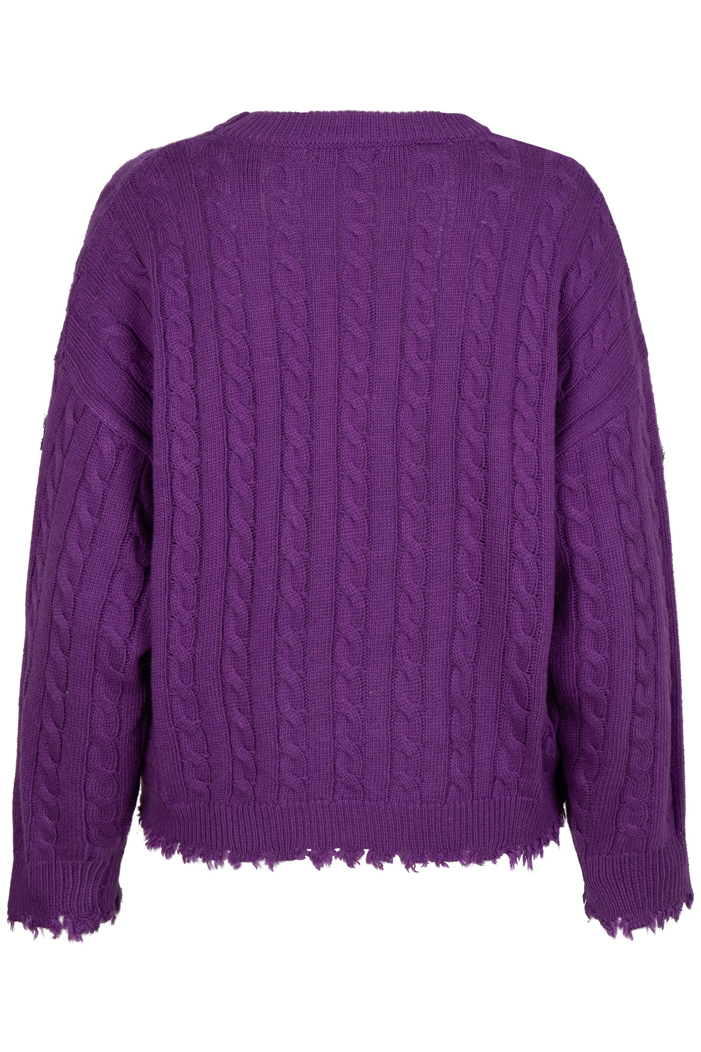 SWEATER CABLES RAW EDGE DEEP LAVENDER 5