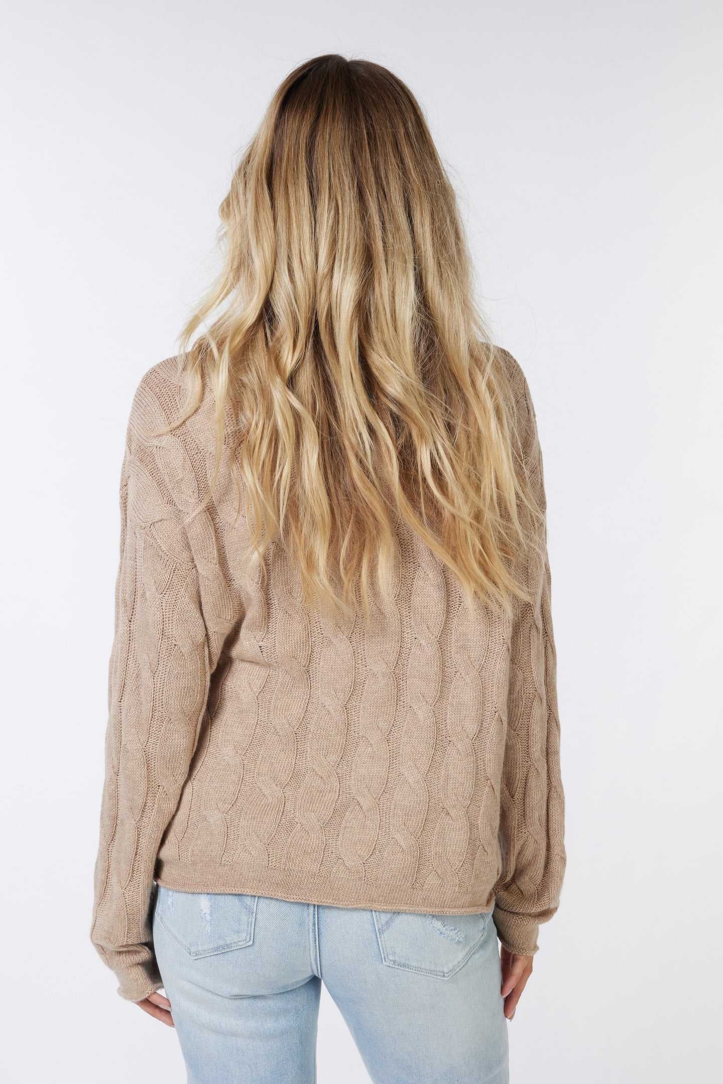 SWEATER CABLES TURTLE NECK CAMEL 3