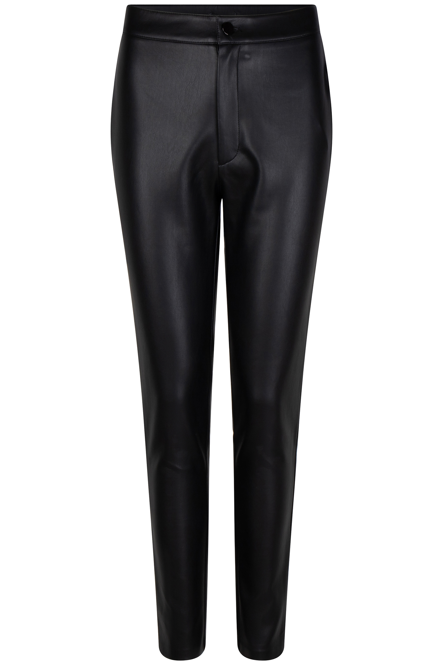 TROUSERS BUTTON CLOSURE PU BLACK 3