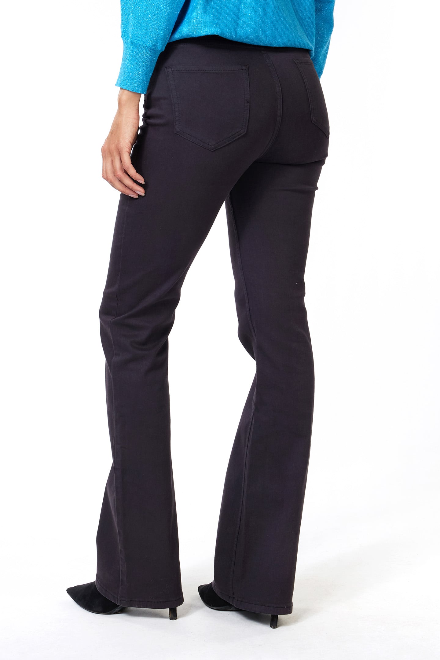 TROUSERS COLORED DENIM FLAIR BLACK 3