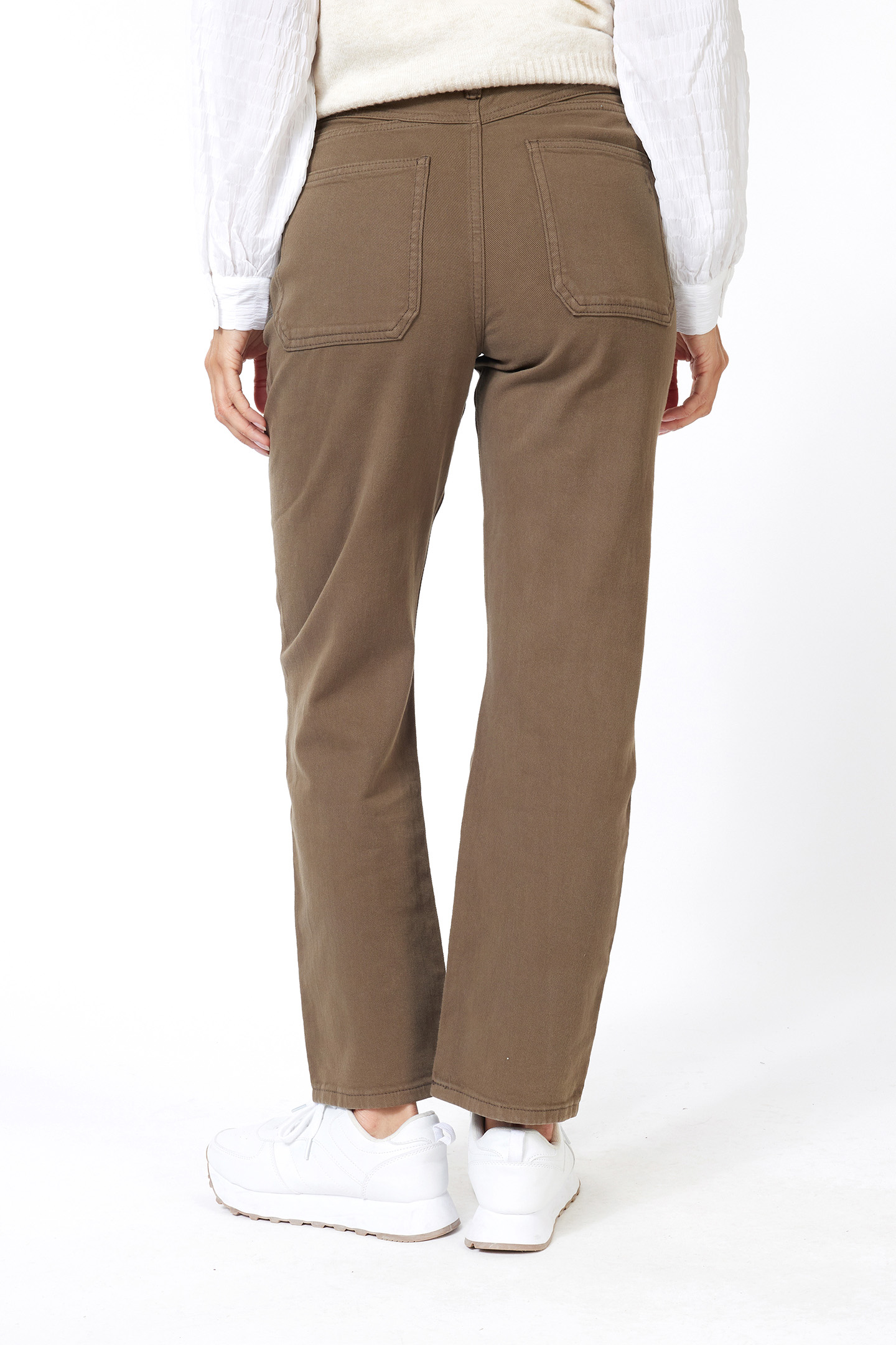 TROUSERS COLORED DENIM STRAIGHT FIT ARMY GREEN 3