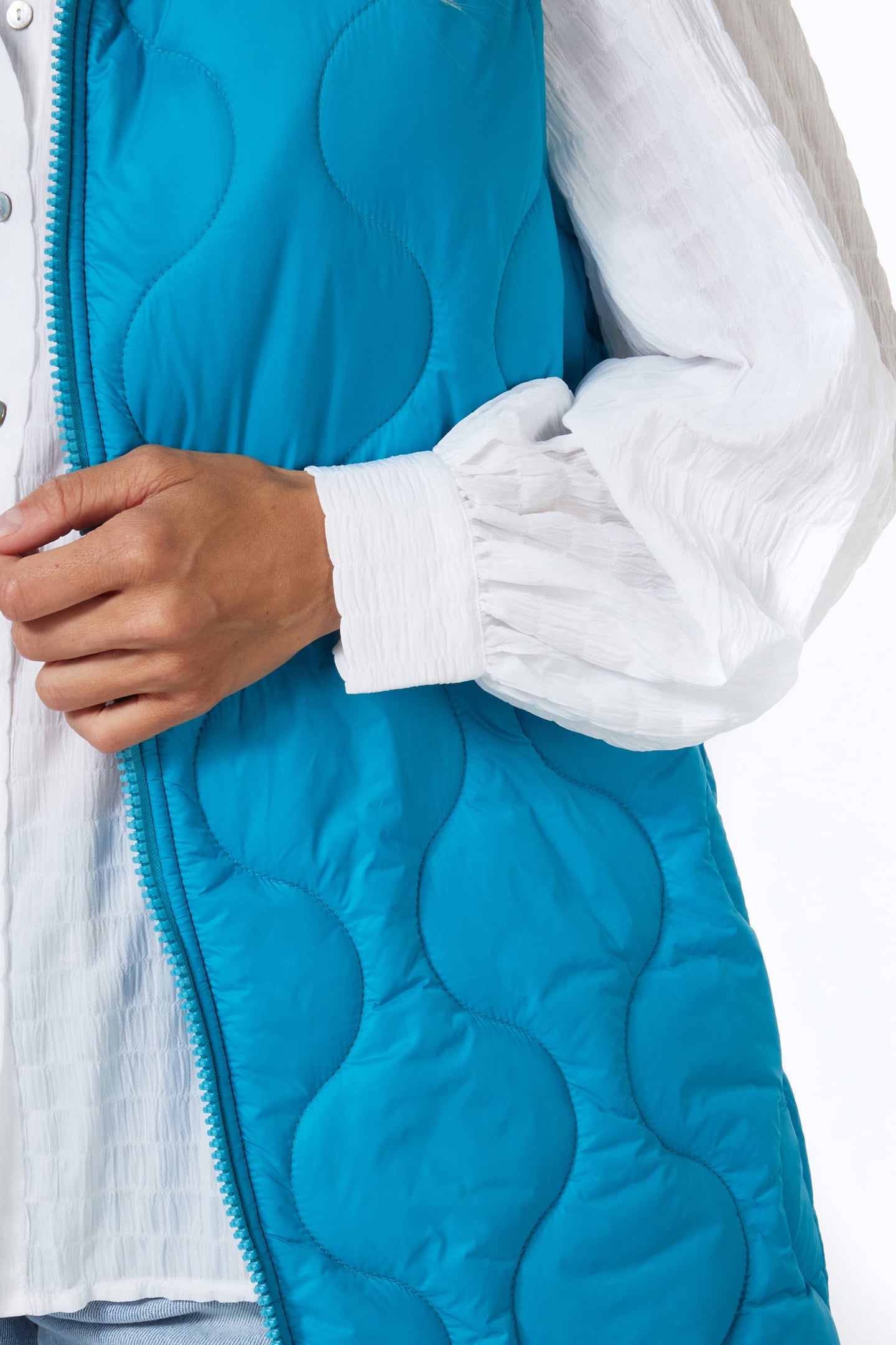 BODYWARMER QUILTED LONG PETROL 7