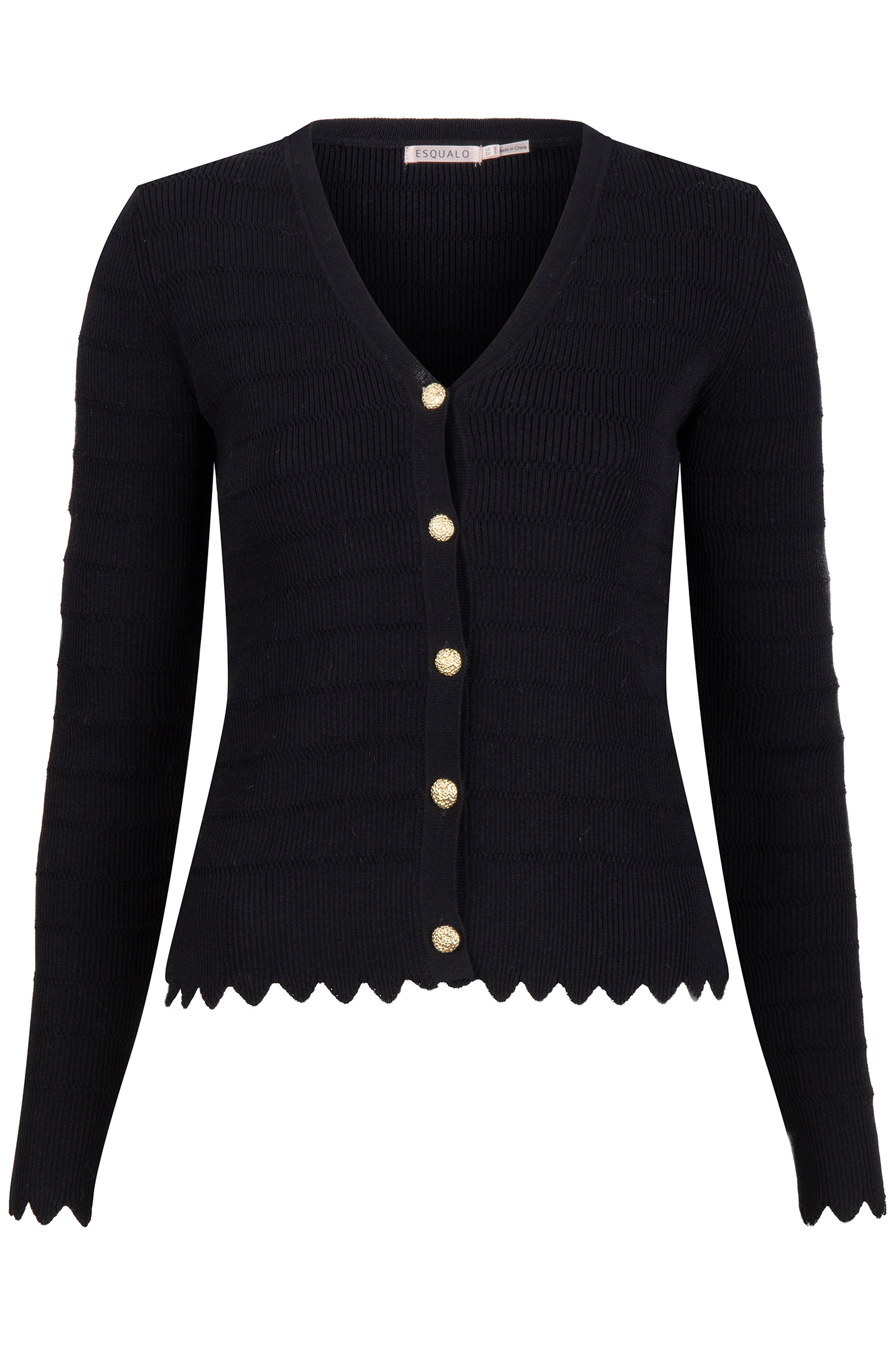 CARDIGAN SHORT FANCY KNIT BLACK 5
