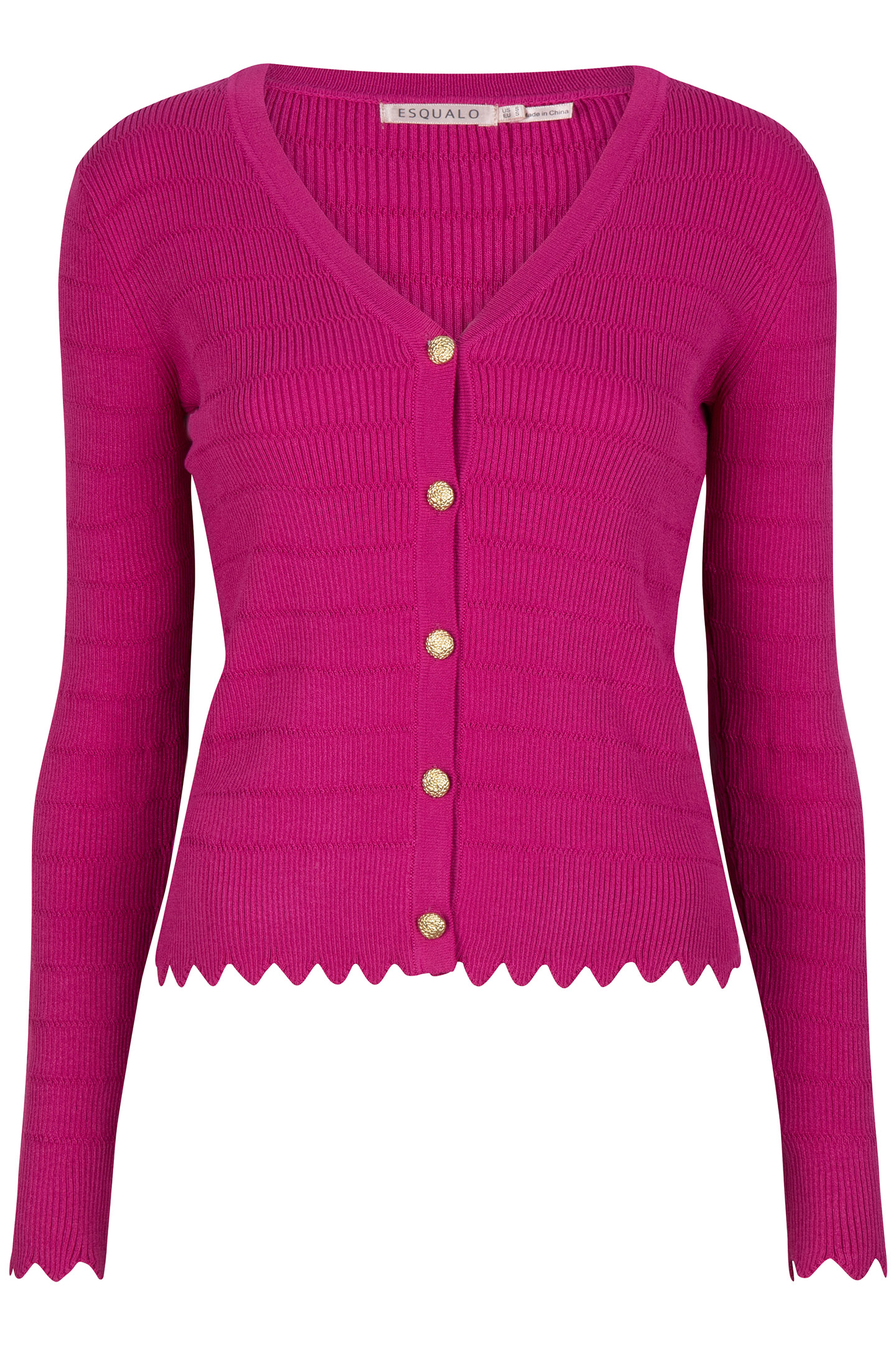 CARDIGAN SHORT FANCY KNIT FUCHSIA 5