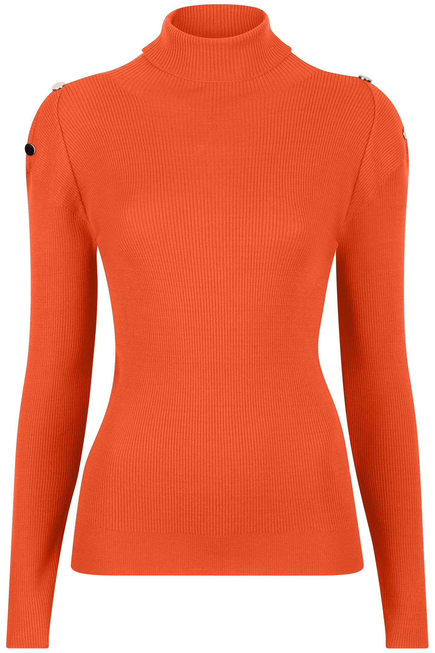 TOP RIB SLV/LSS BUTTONS COL ORANGE 1