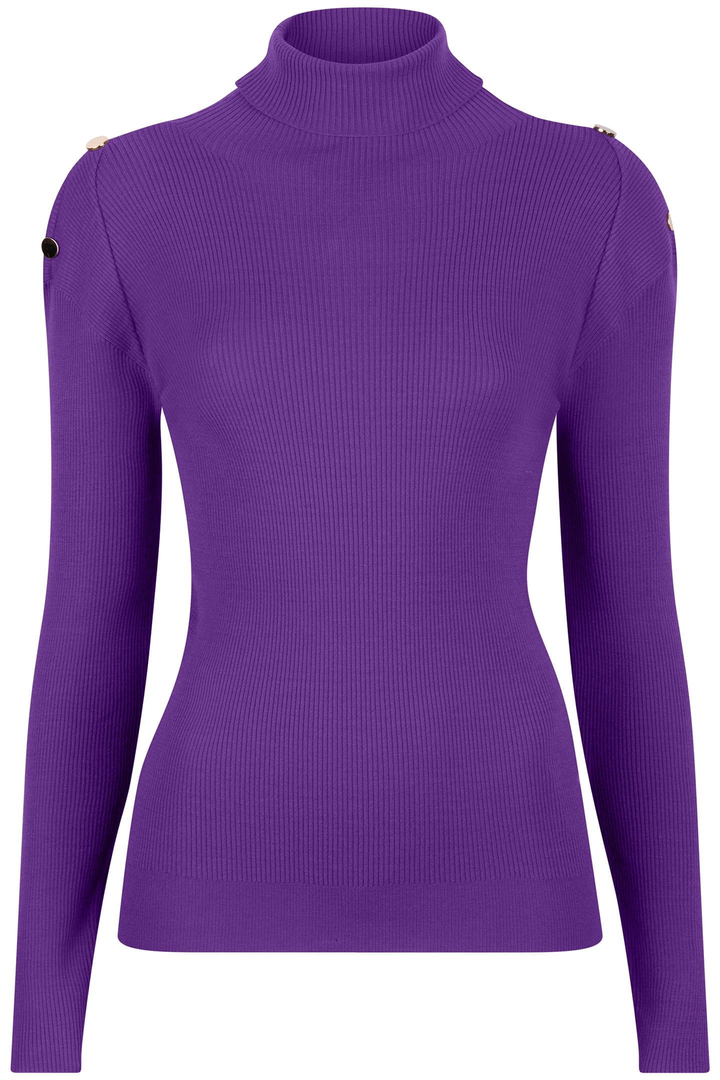 TOP RIB SLV/LSS BUTTONS COL DEEP LAVENDER 1