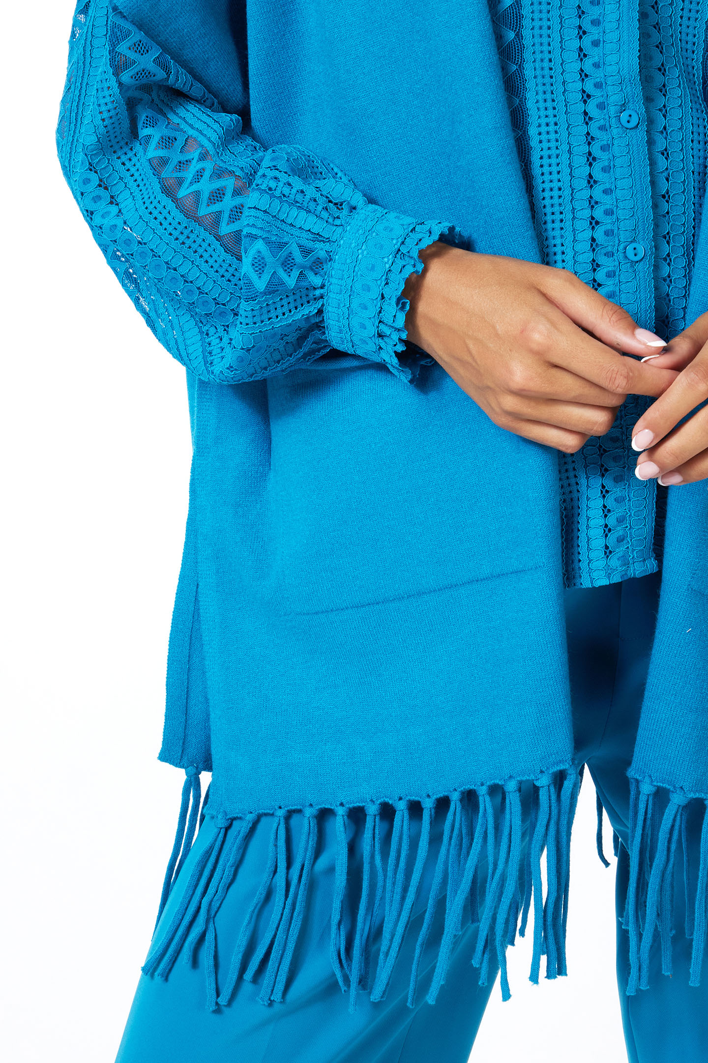 PONCHO FRINGES PETROL 9