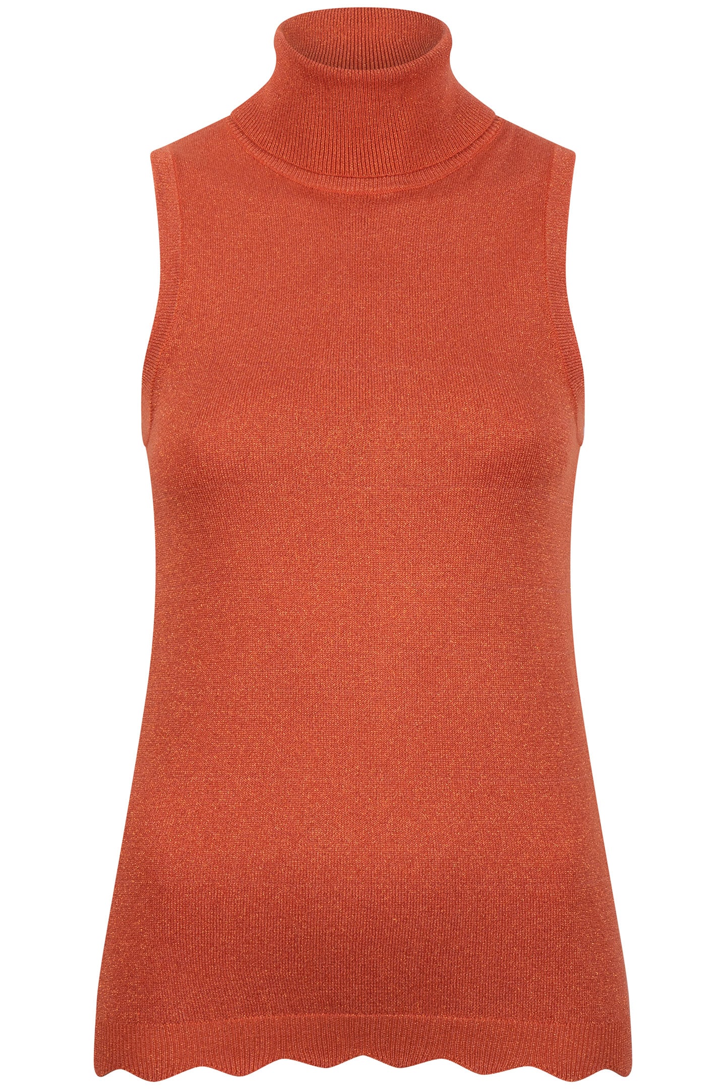 TOP SLVLSS COLLAR LUREX RUST 6