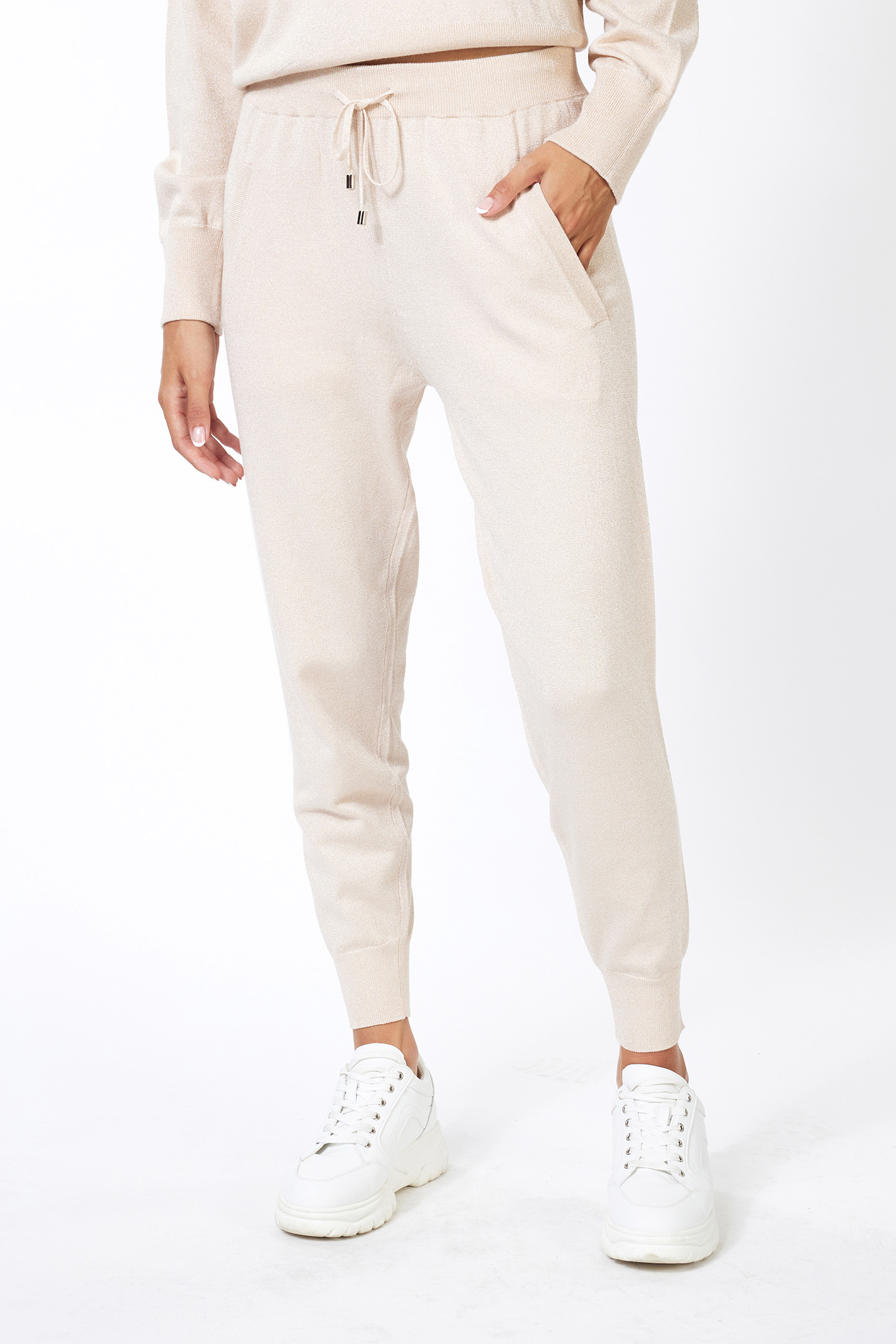 TROUSERS JOGGER LUREX LIGHT SAND 1