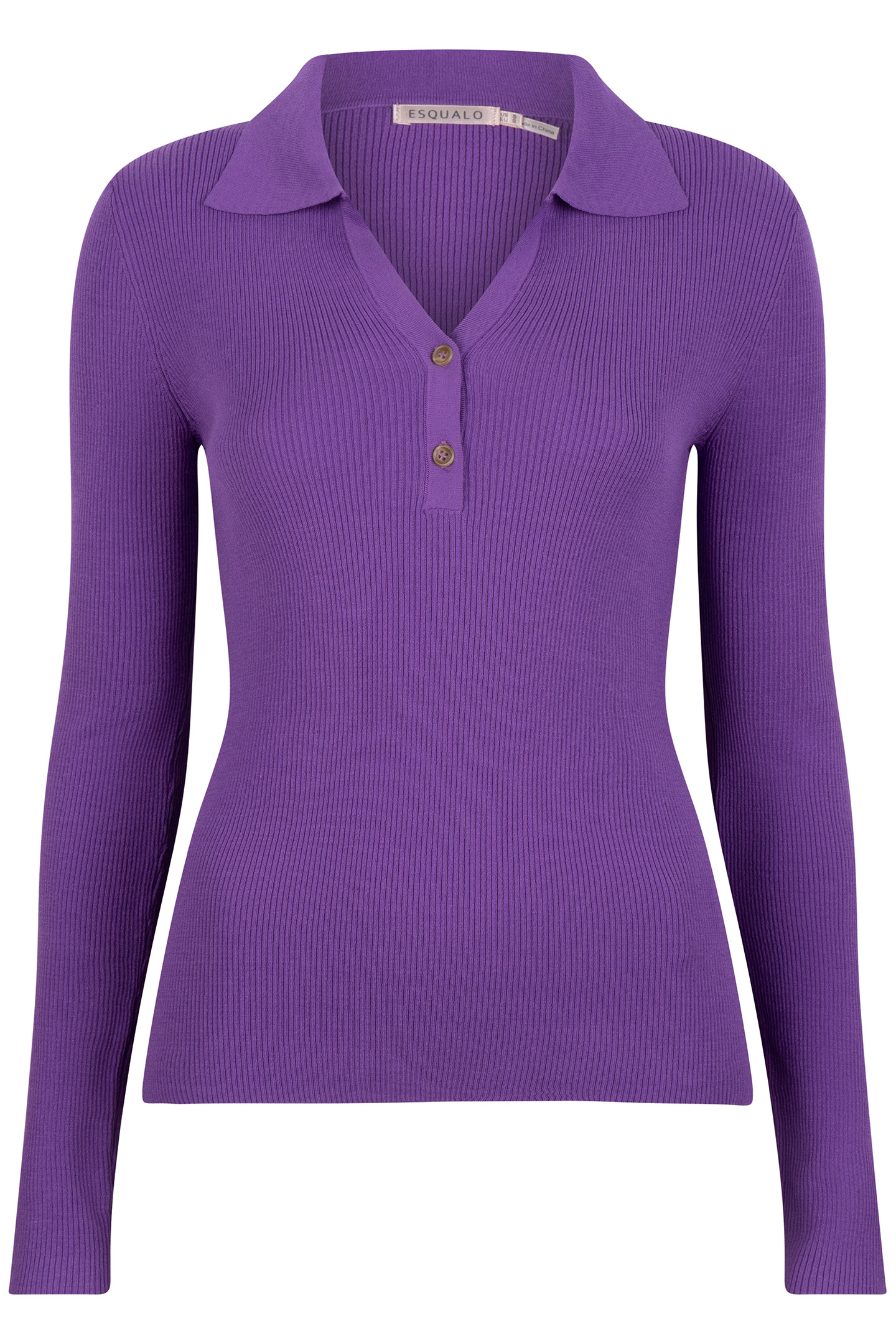 SWEATER POLO COLLAR LONG SLVE DEEP LAVENDER 4