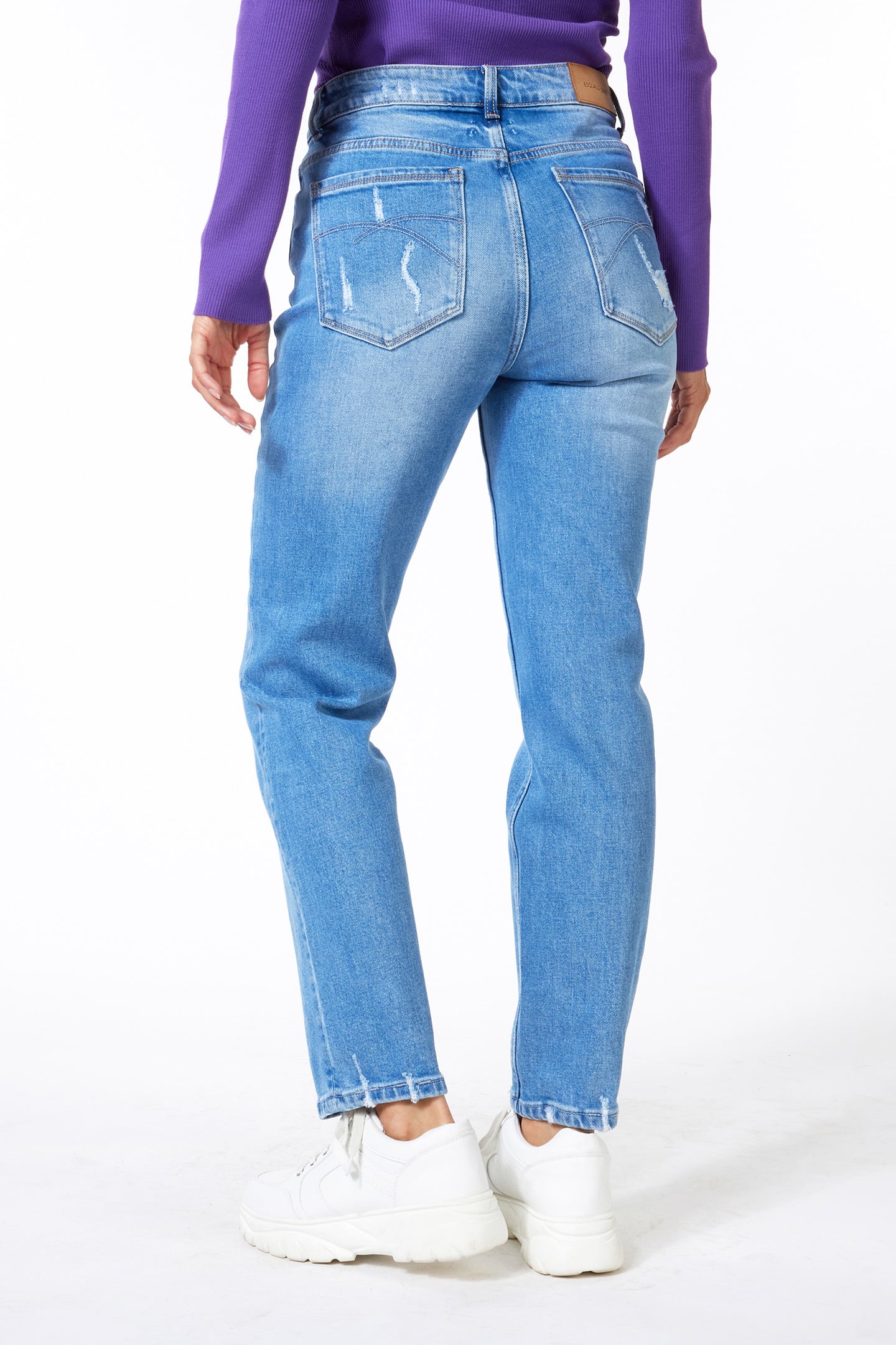 TROUSERS VINTAGE HIGH WAIST JEANS BLUE 3