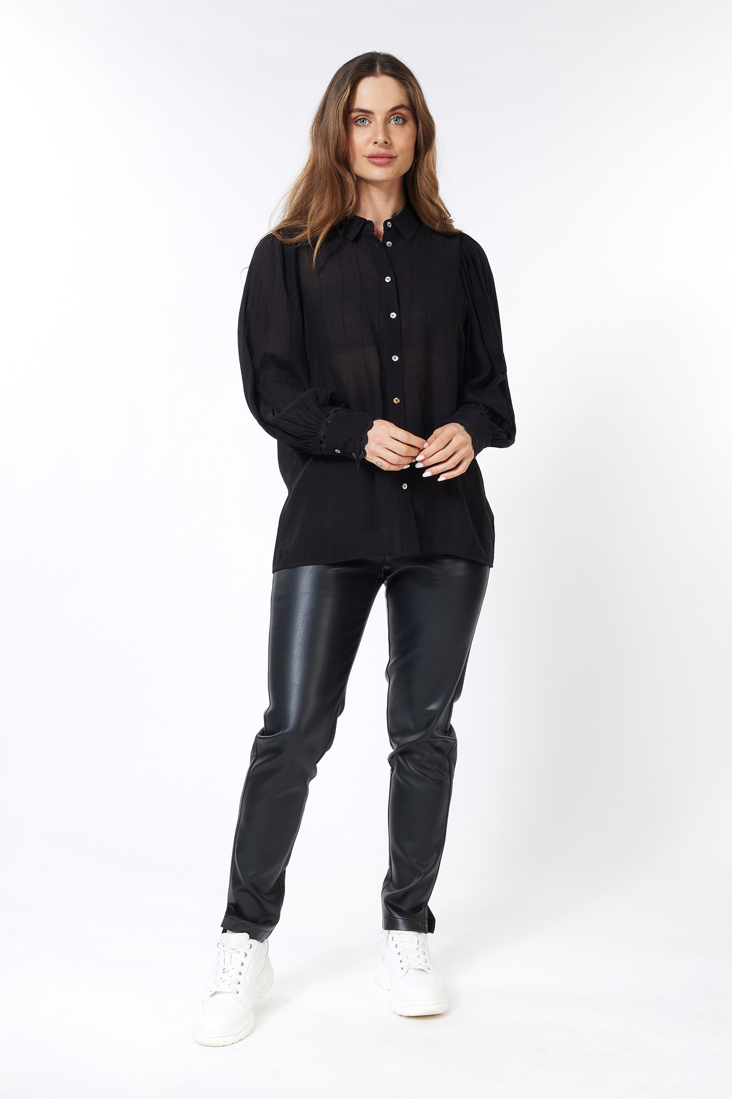 BLOUSE PUFF SLVE BLACK 3