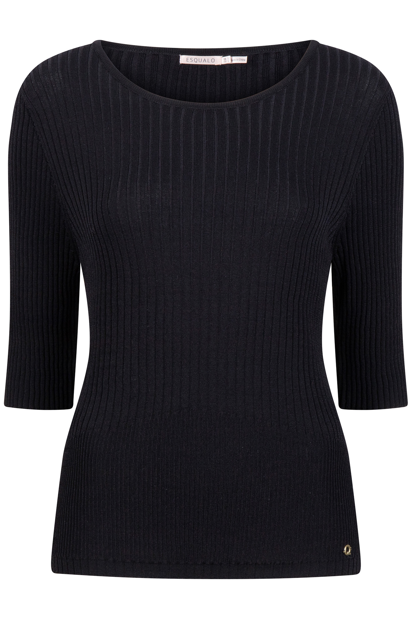 TOP KNITTED MIXED RIB BLACK 5